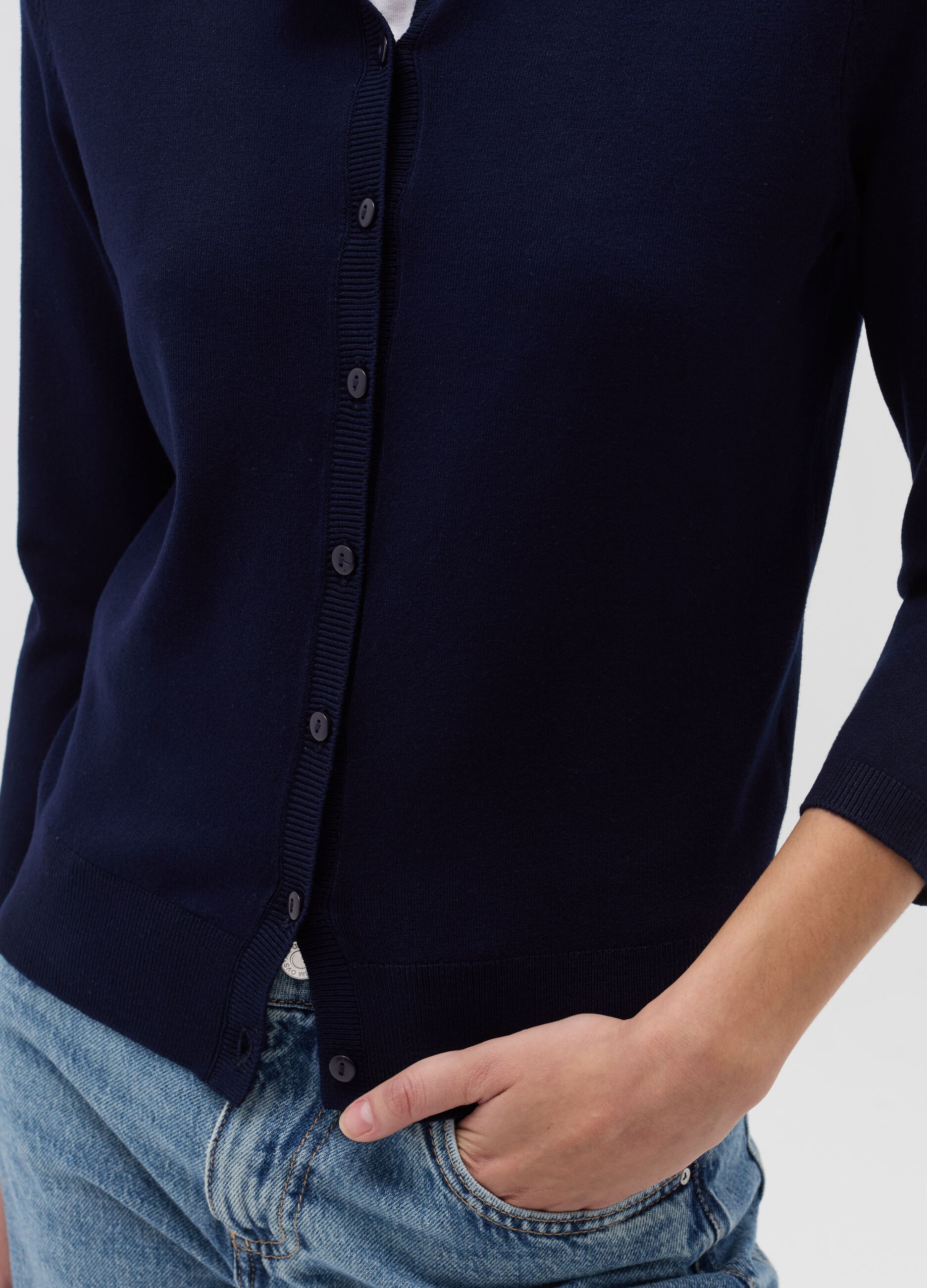 Cardigan with three-quarter sleeves