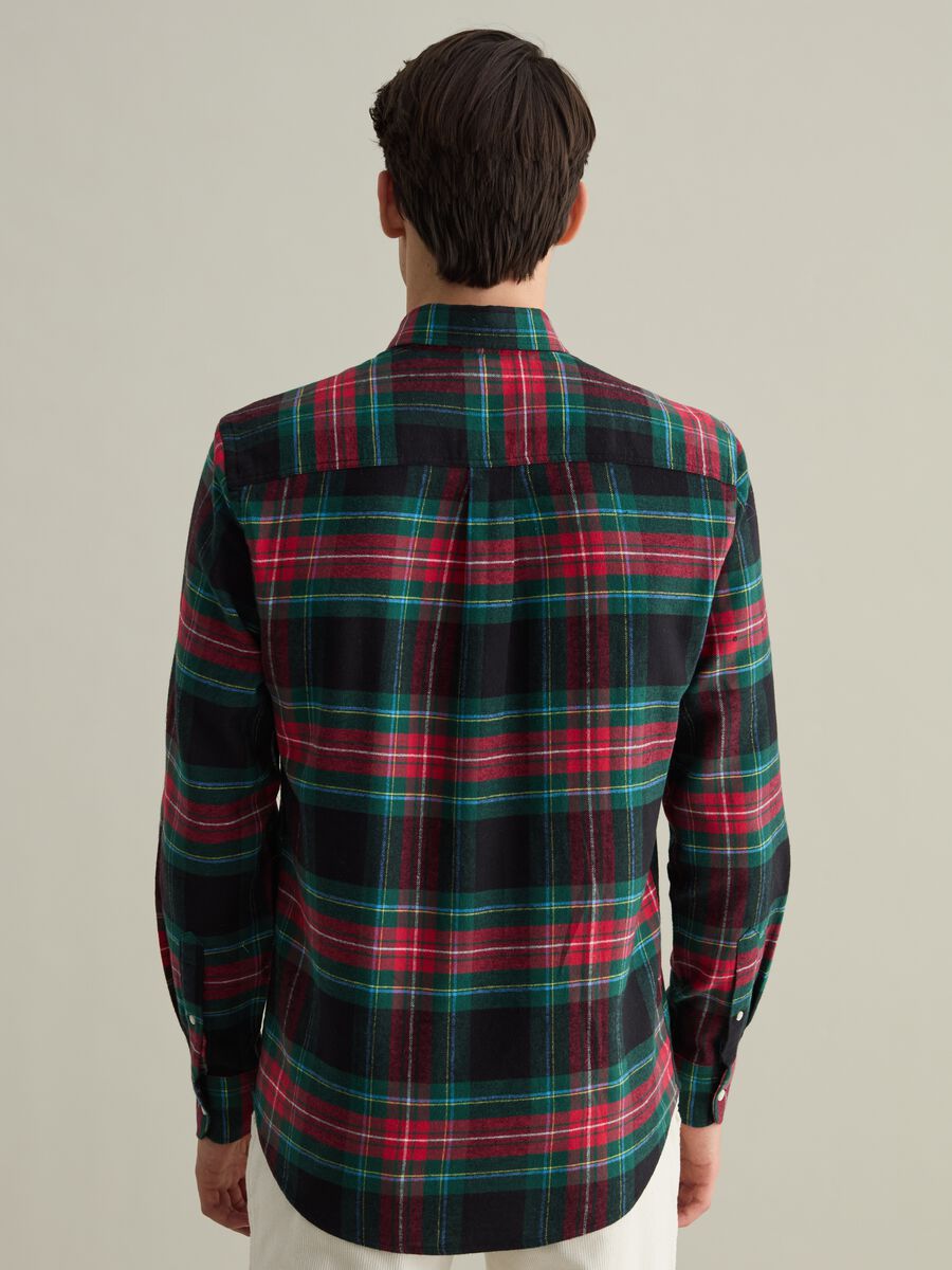 Chequered flannel button-down shirt_2