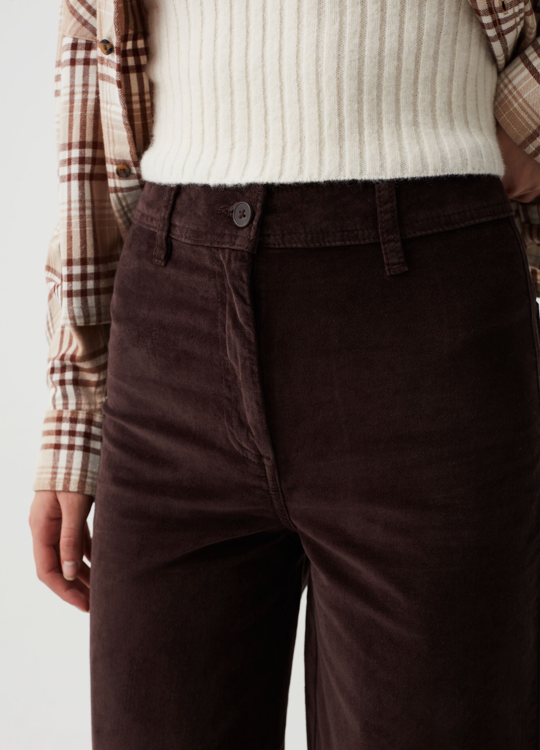 Wide-leg trousers in corduroy