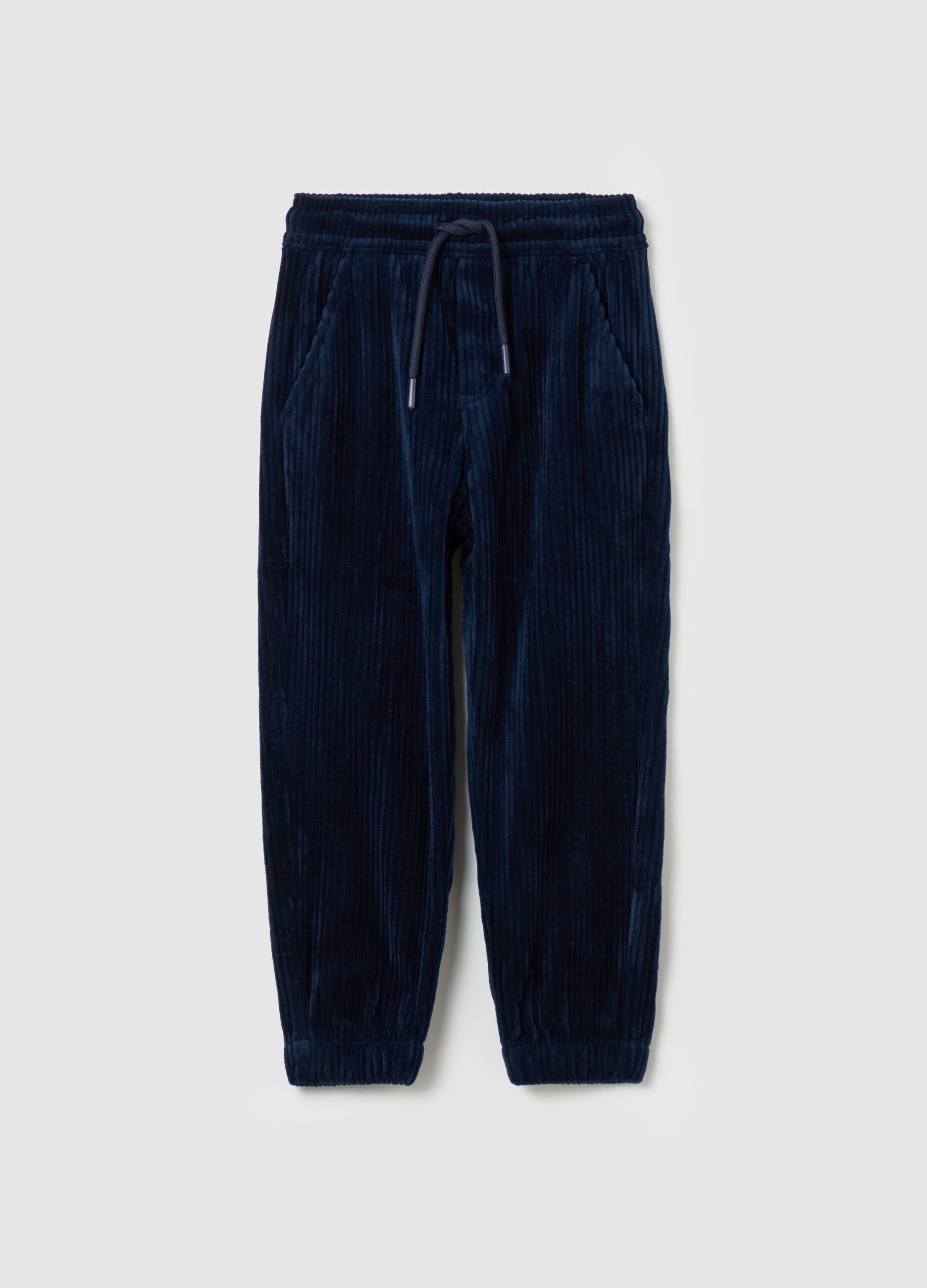 Corduroy jogger trousers with drawstring