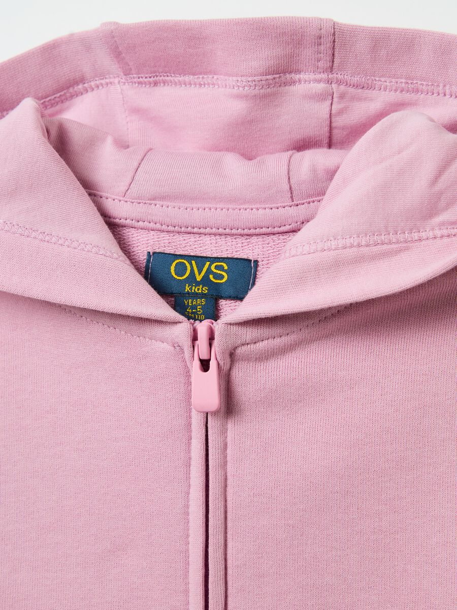 Full-zip sweatshirt in solid colour French terry_2
