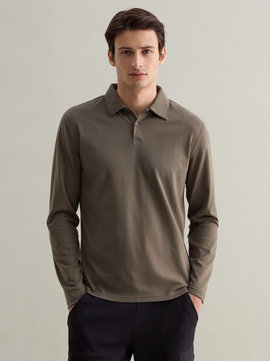 Tech long-sleeved polo shirt_0