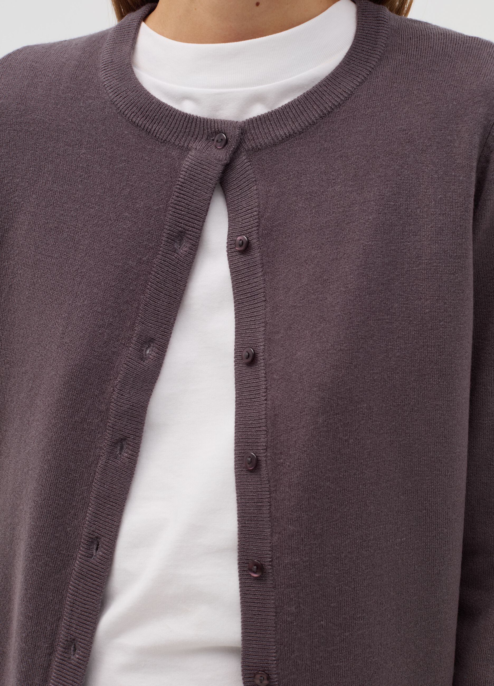 Cardigan with round neckline