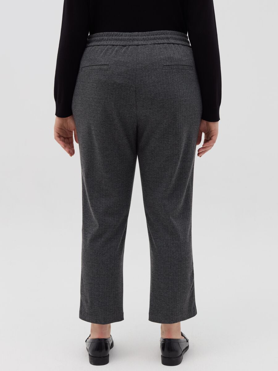 Curvy herringbone joggers with drawstring_3