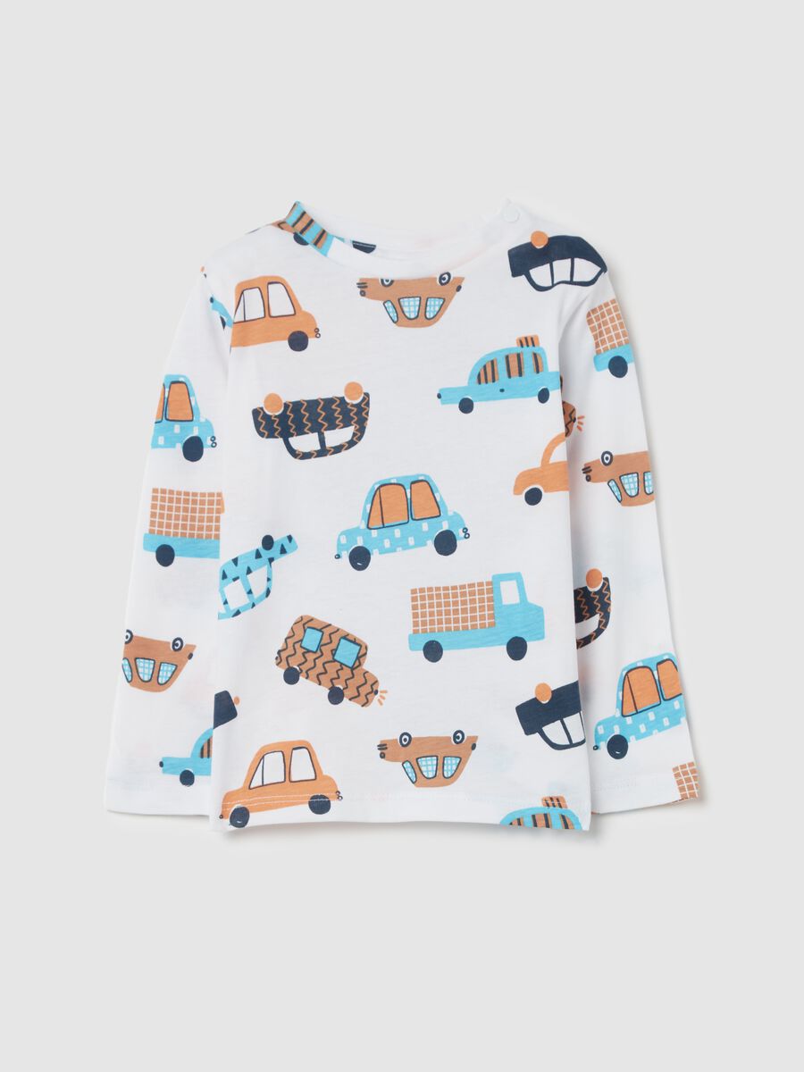 T-shirt with long sleeves and small cars print_0