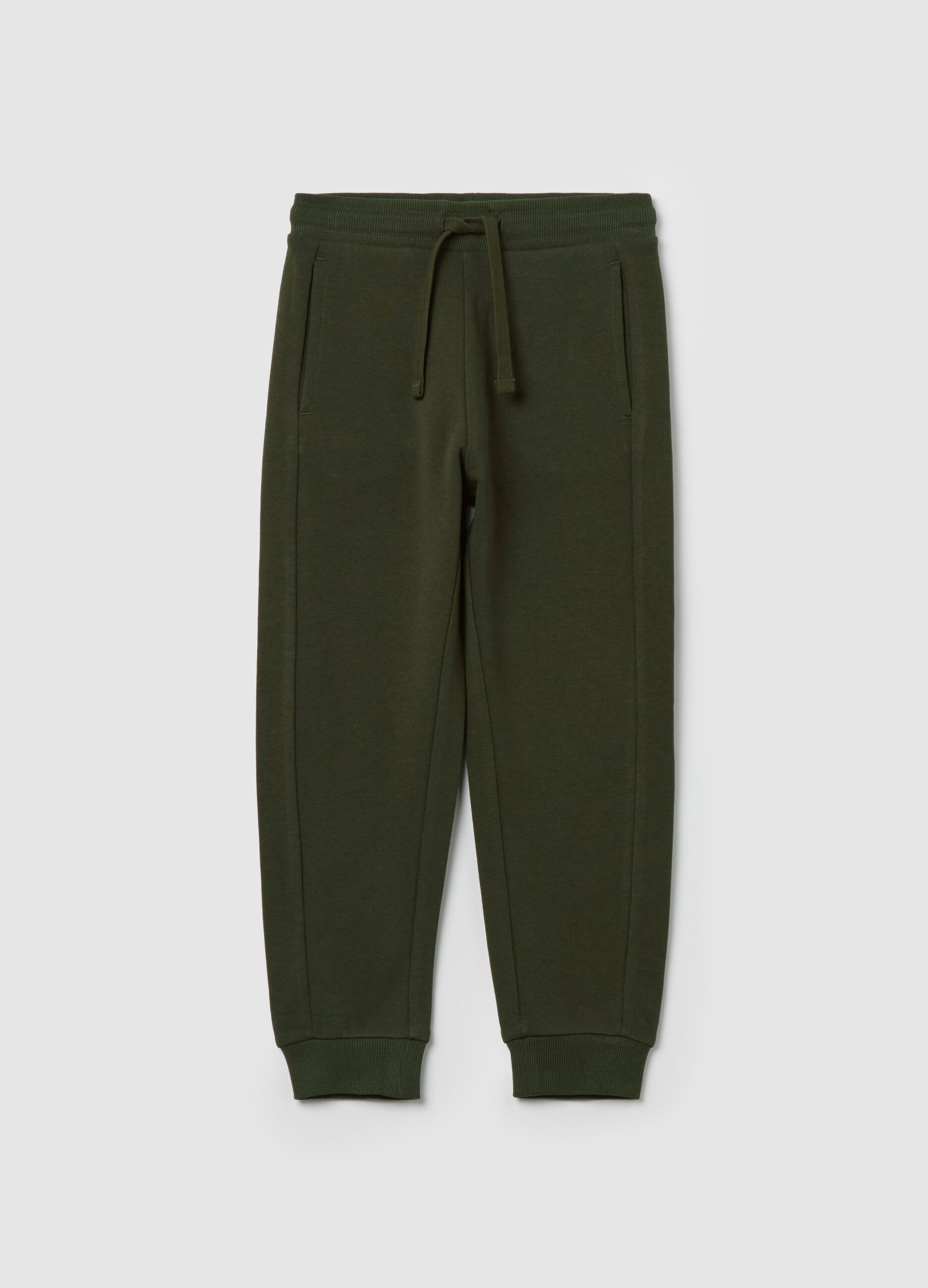 Plush joggers with drawstring