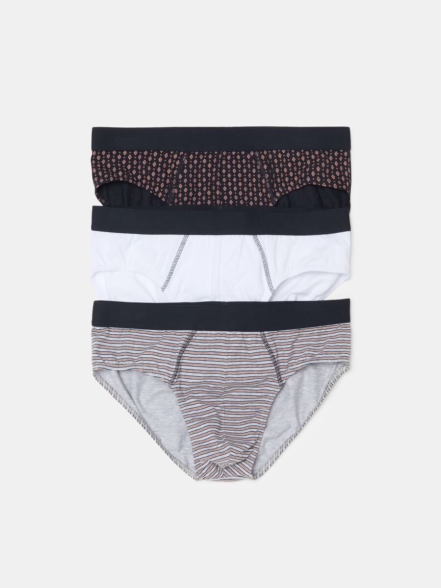 Three-pack patterned briefs in stretch organic cotton_0