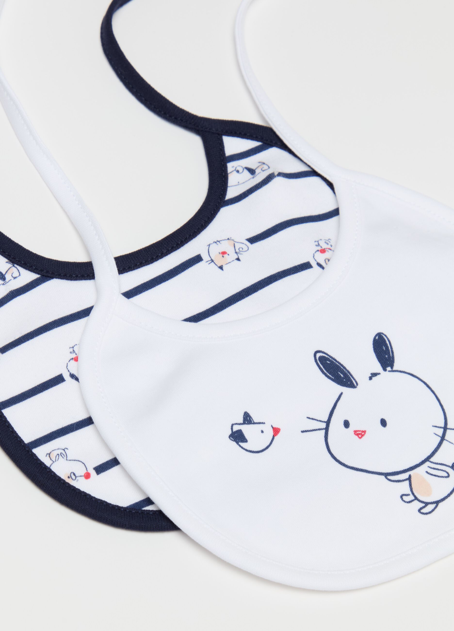 Two-pack bibs with animals print