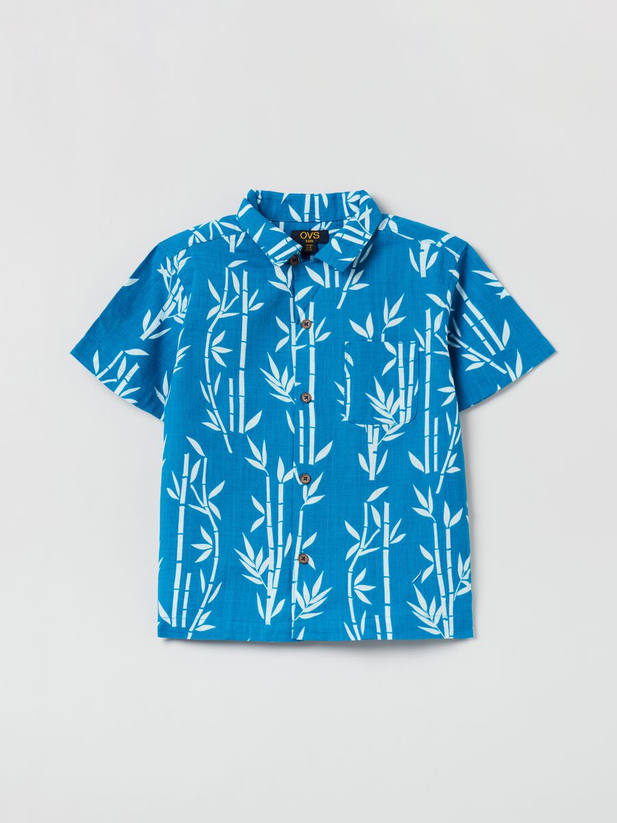 Short-sleeved shirt with all-over print_0