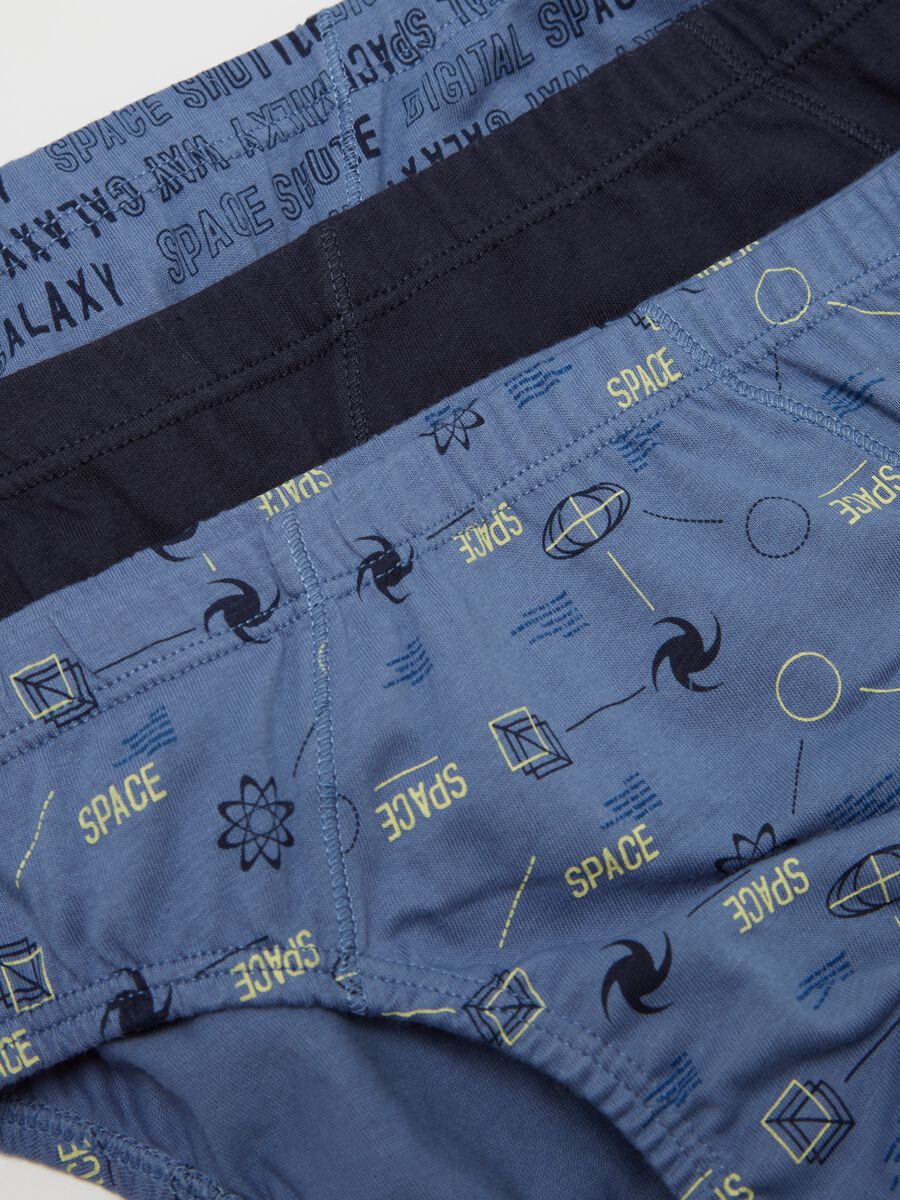 Five-pack organic cotton briefs with space print_2