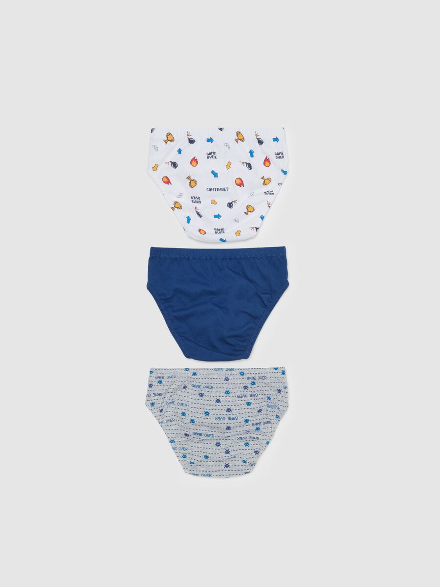 Three-pack briefs in organic cotton with gamers print_1