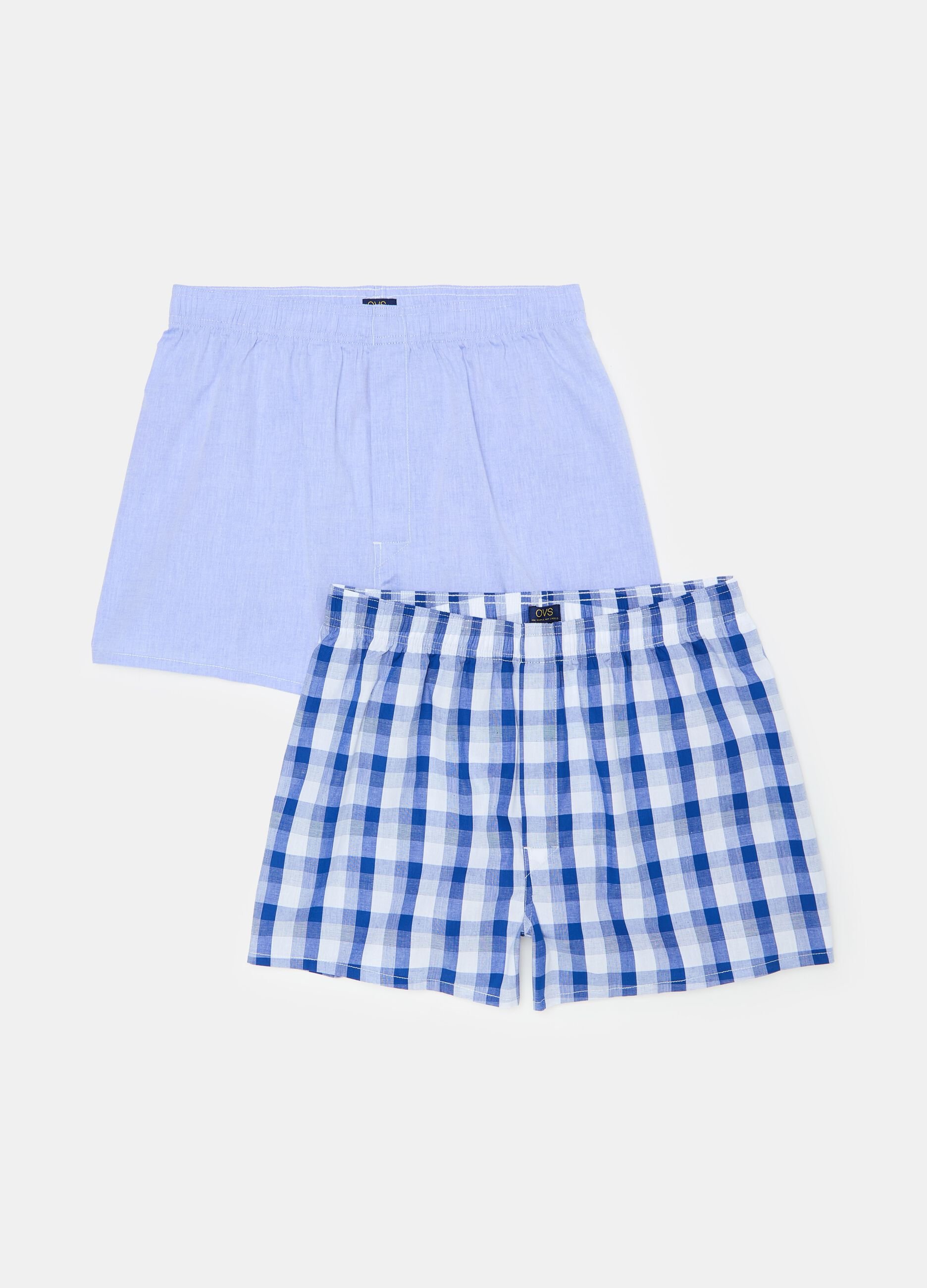 Two-pack boxer shorts in cotton canvas with pattern