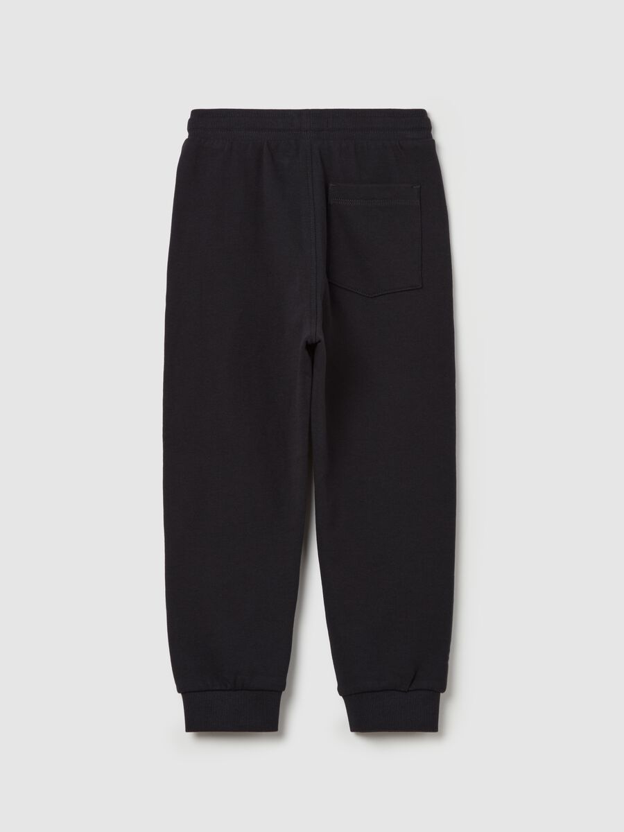 Fleece joggers with pockets and drawstring_1