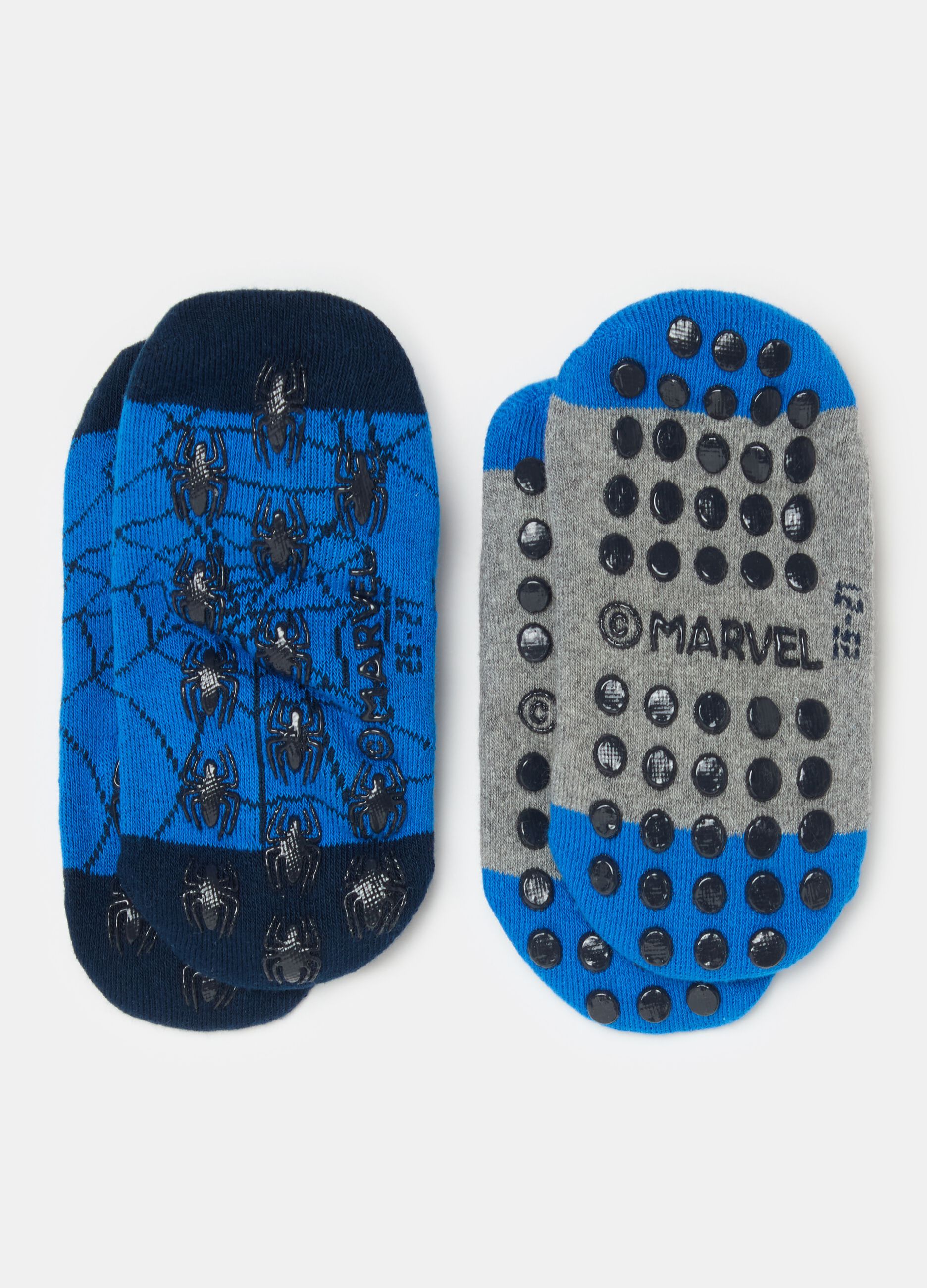 Two-pair pack slipper socks with Spider-Man design