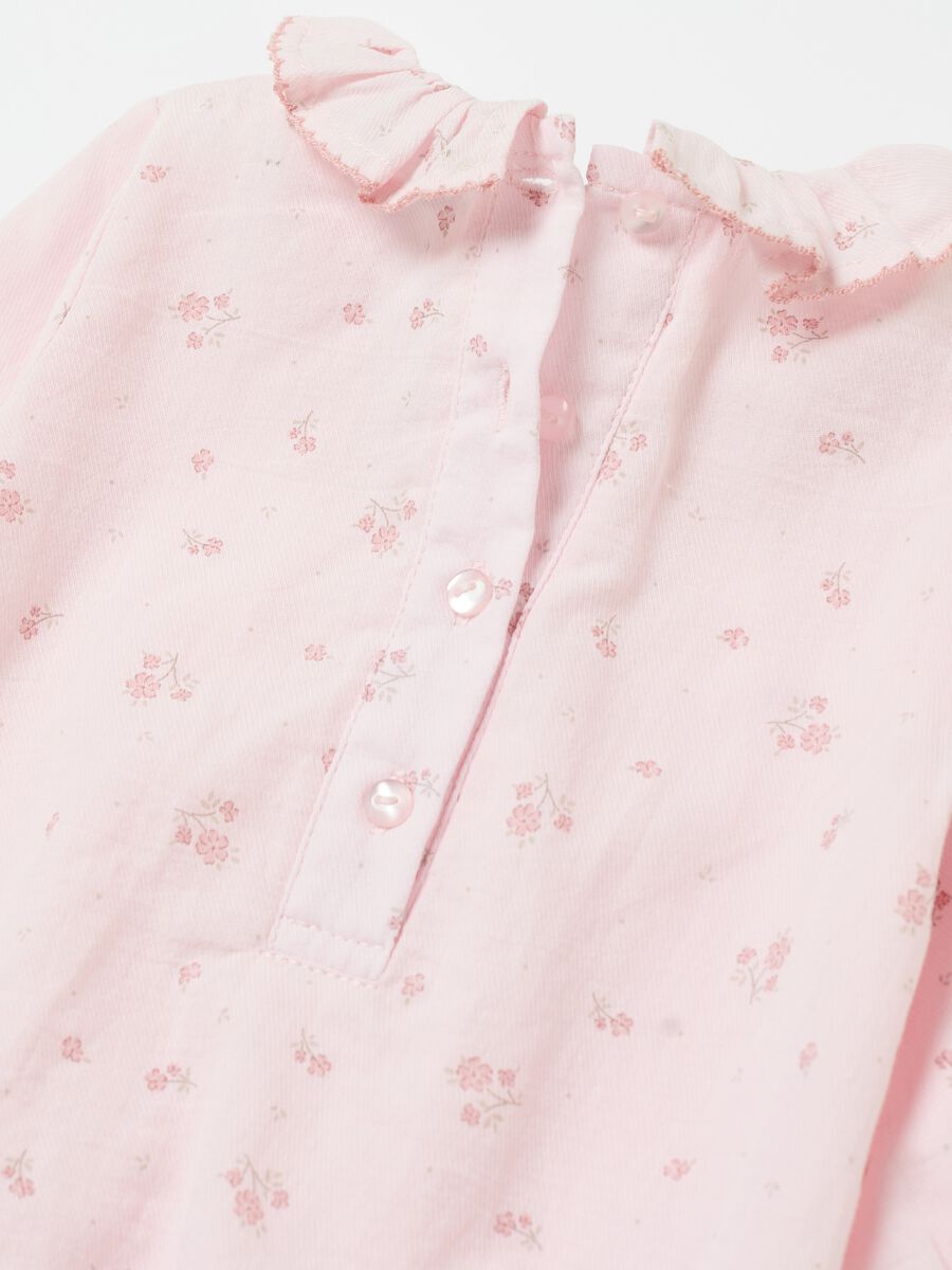 Long-sleeved bodysuit in twill with small flowers_3