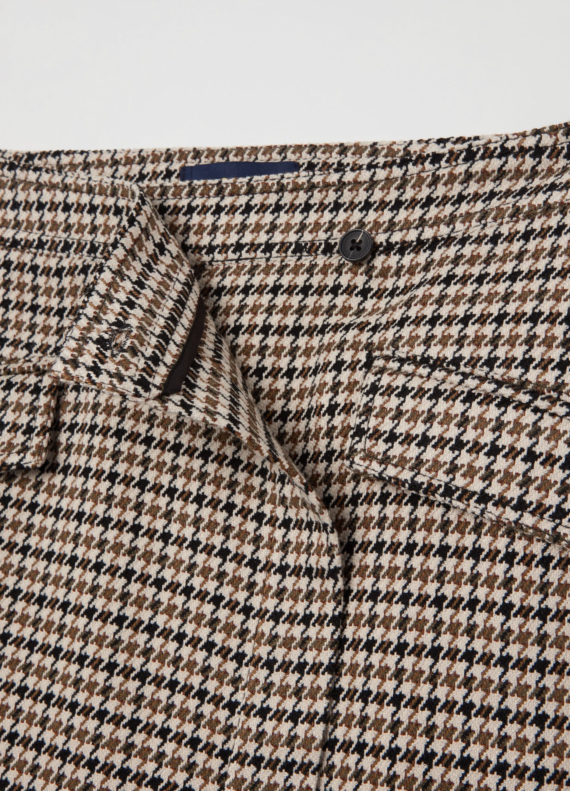 Wraparound houndstooth miniskirt