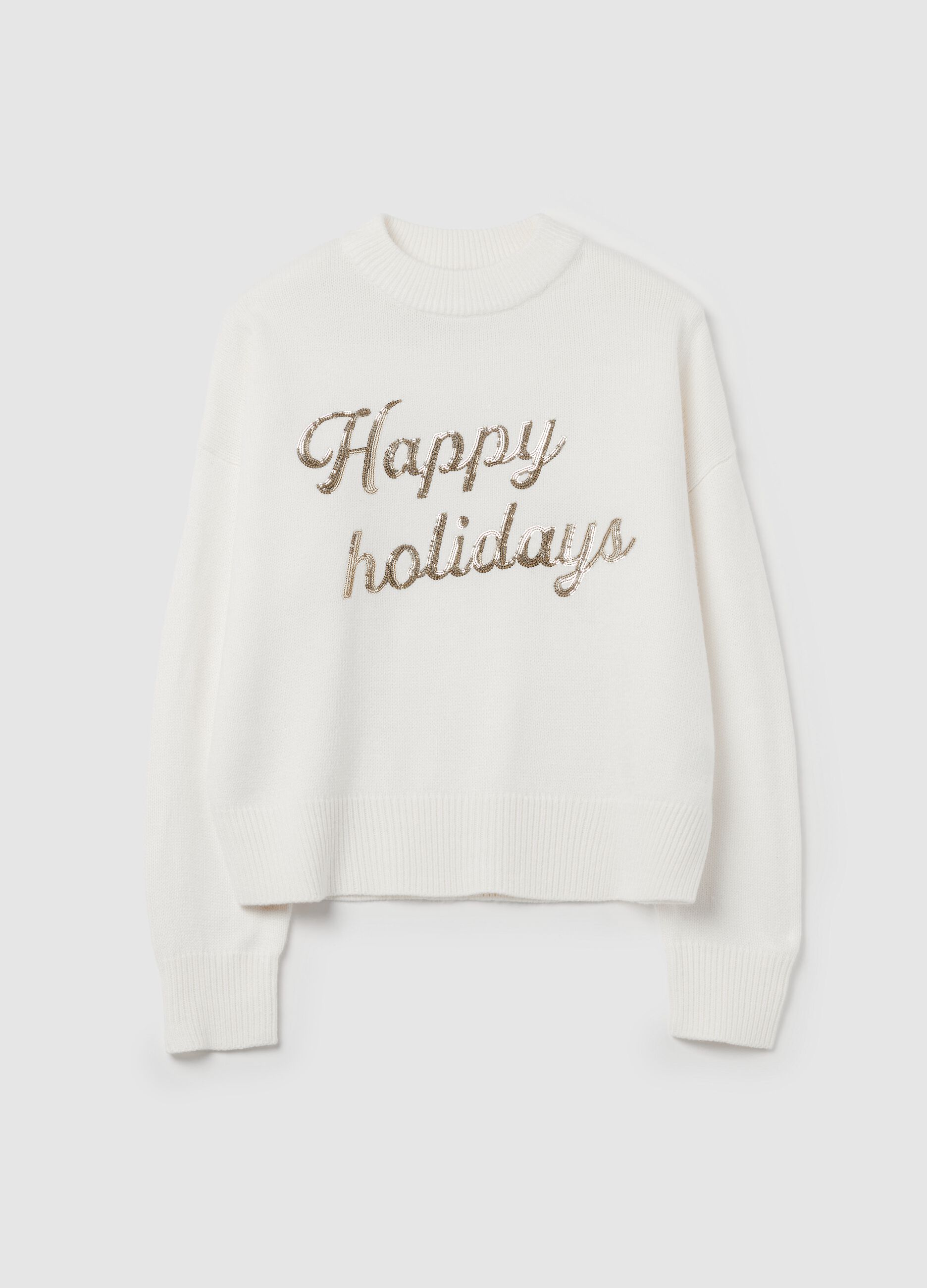 “Happy Holidays" Christmas Jumper with sequins