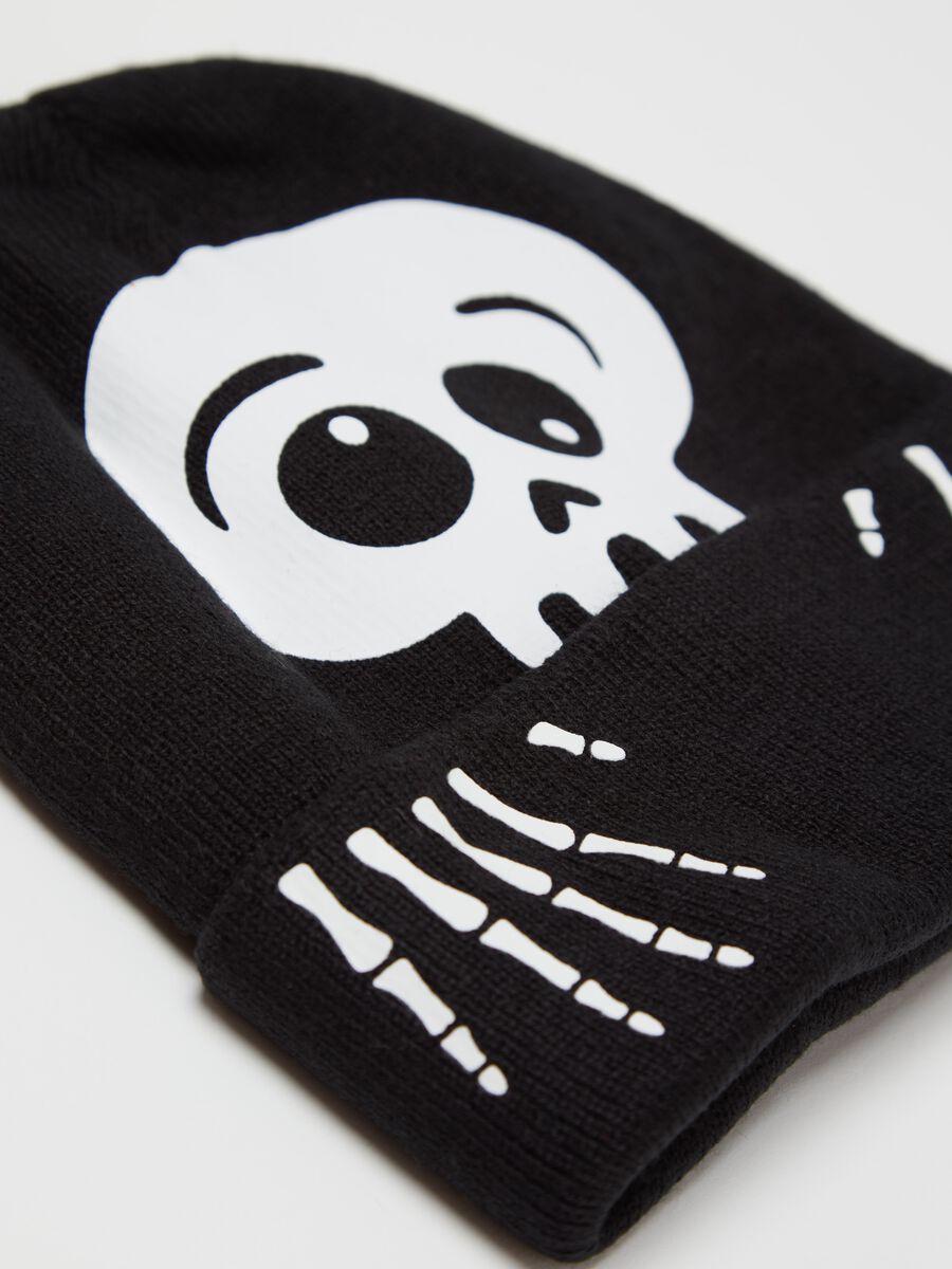 Hat with skeleton print_2