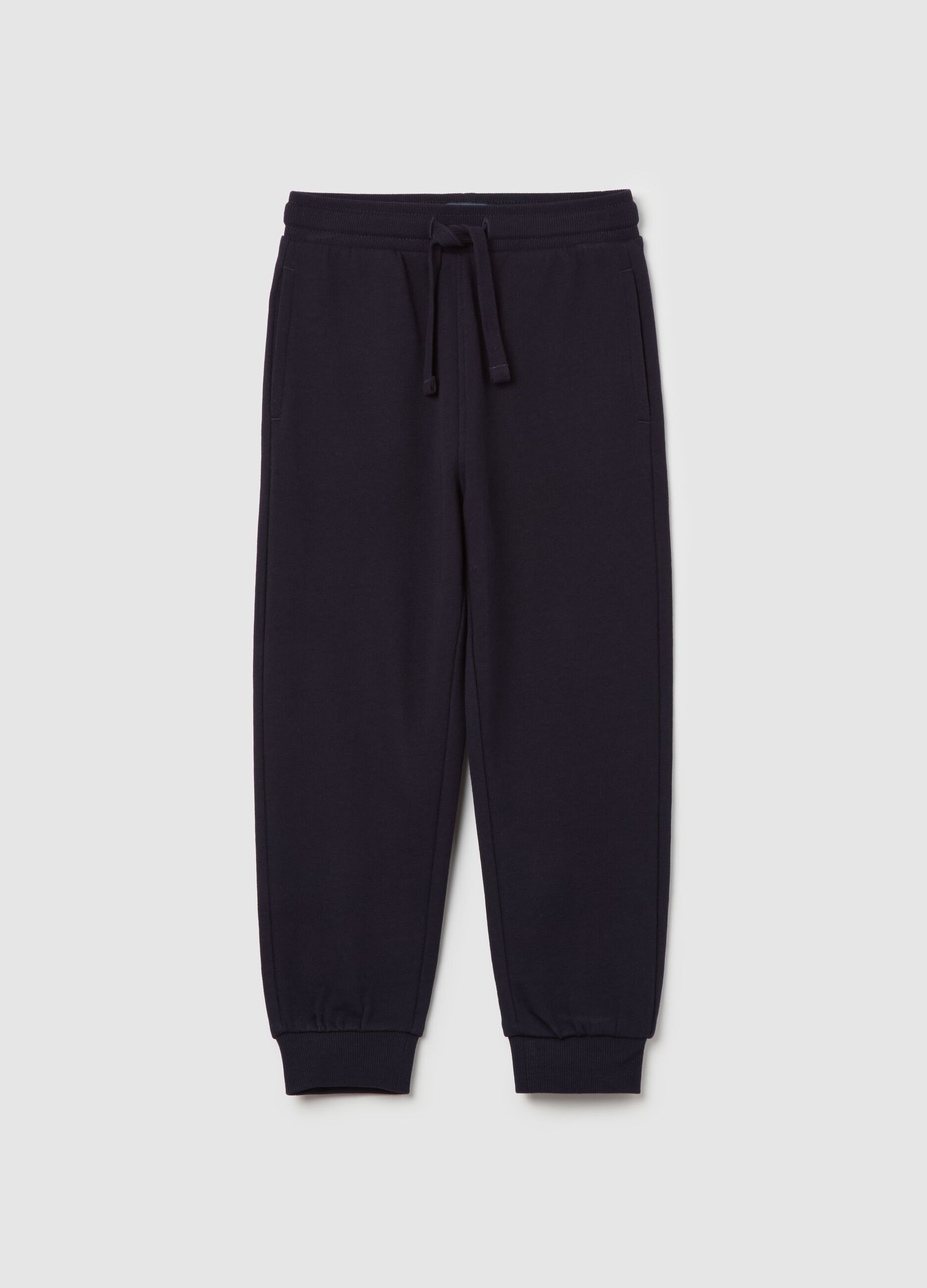 Fleece joggers with pockets and drawstring