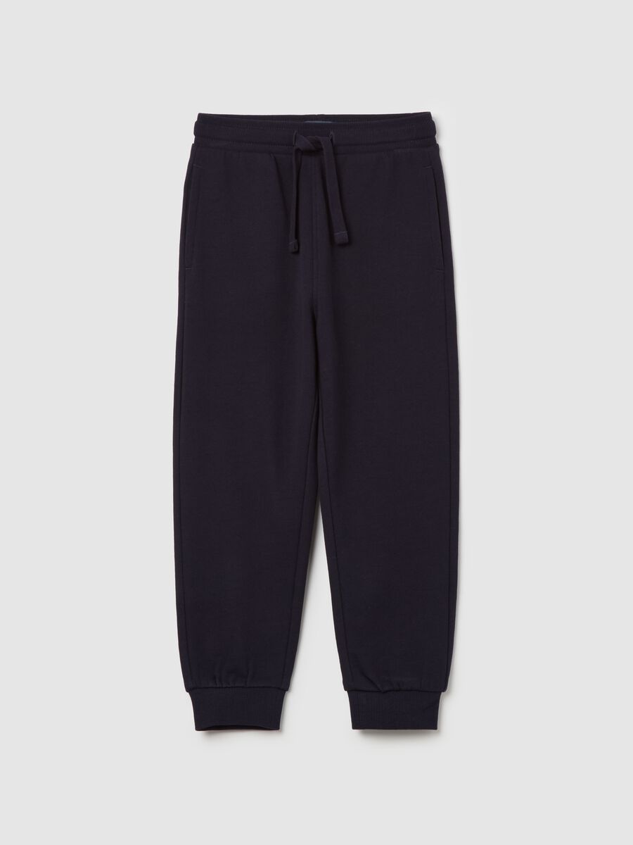 Fleece joggers with pockets and drawstring_0