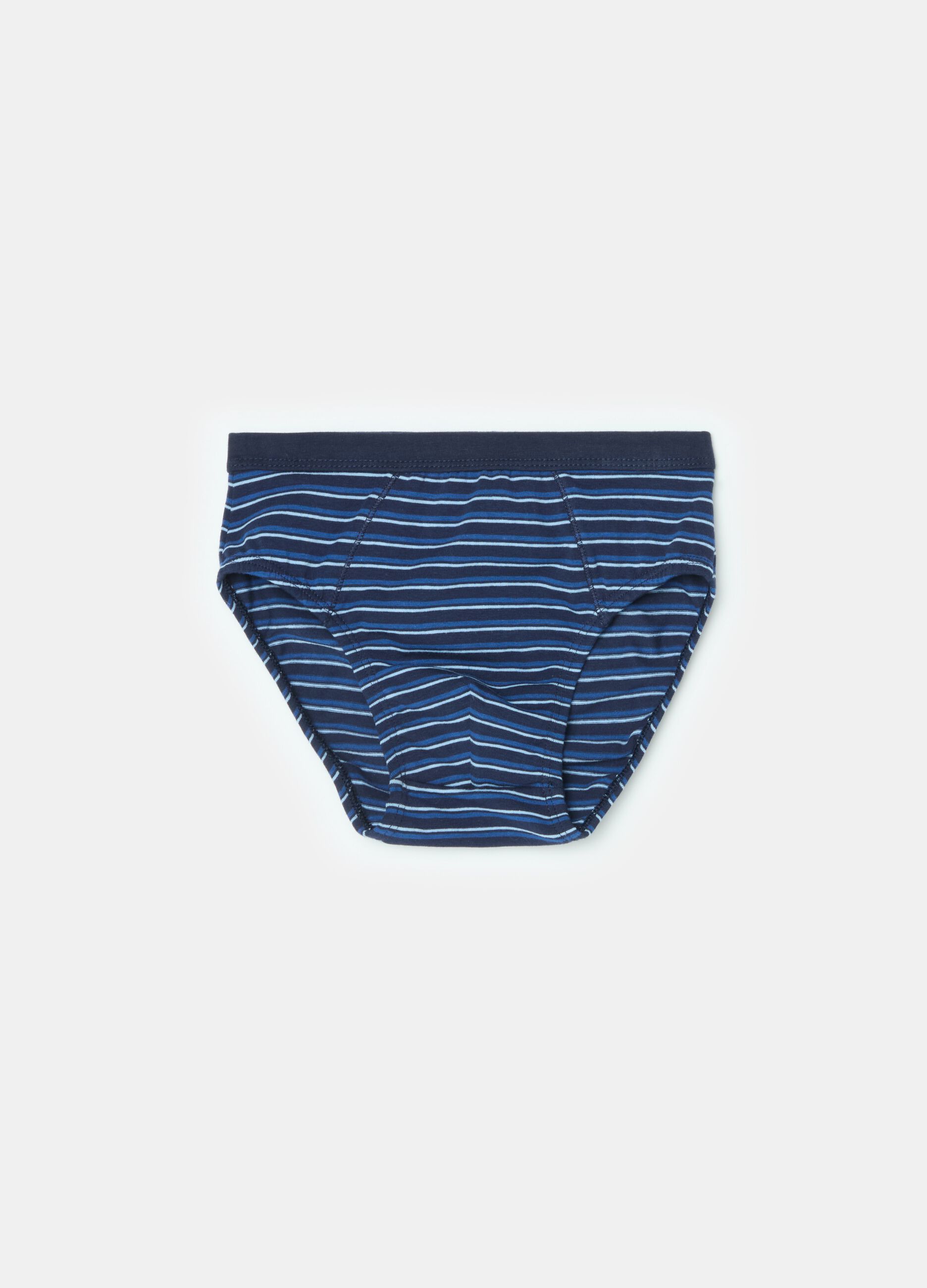 Striped organic cotton briefs