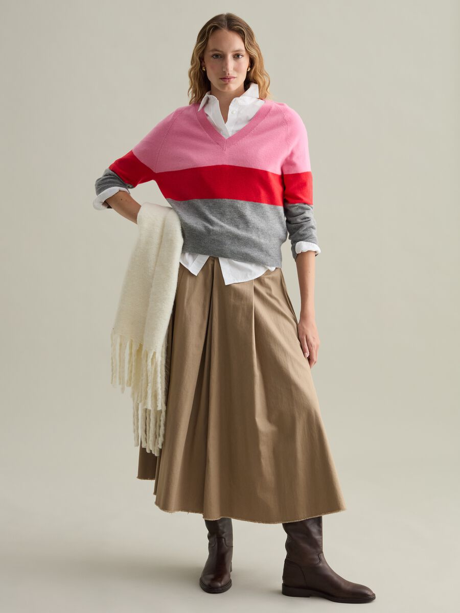 Colourblock wool pullover_0