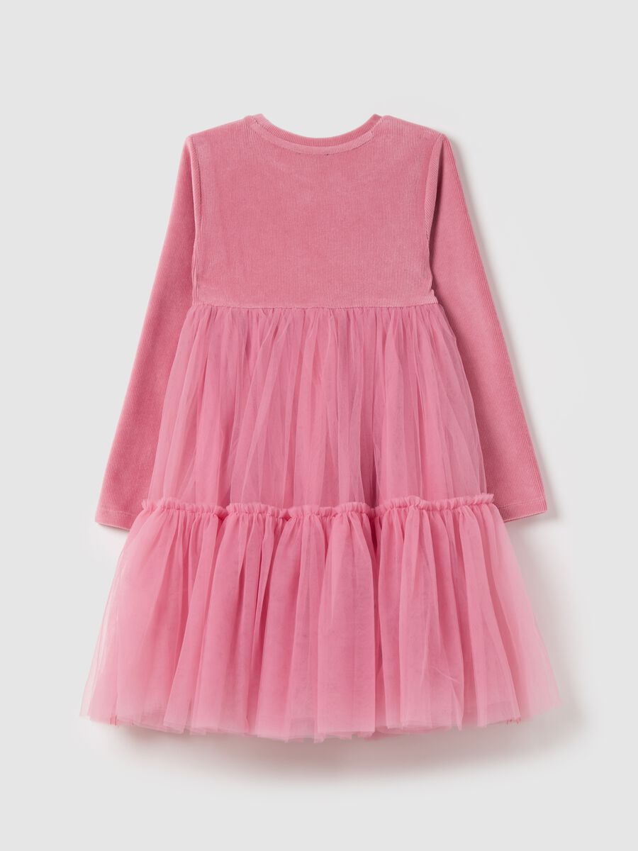 Chenille dress with tulle skirt_1