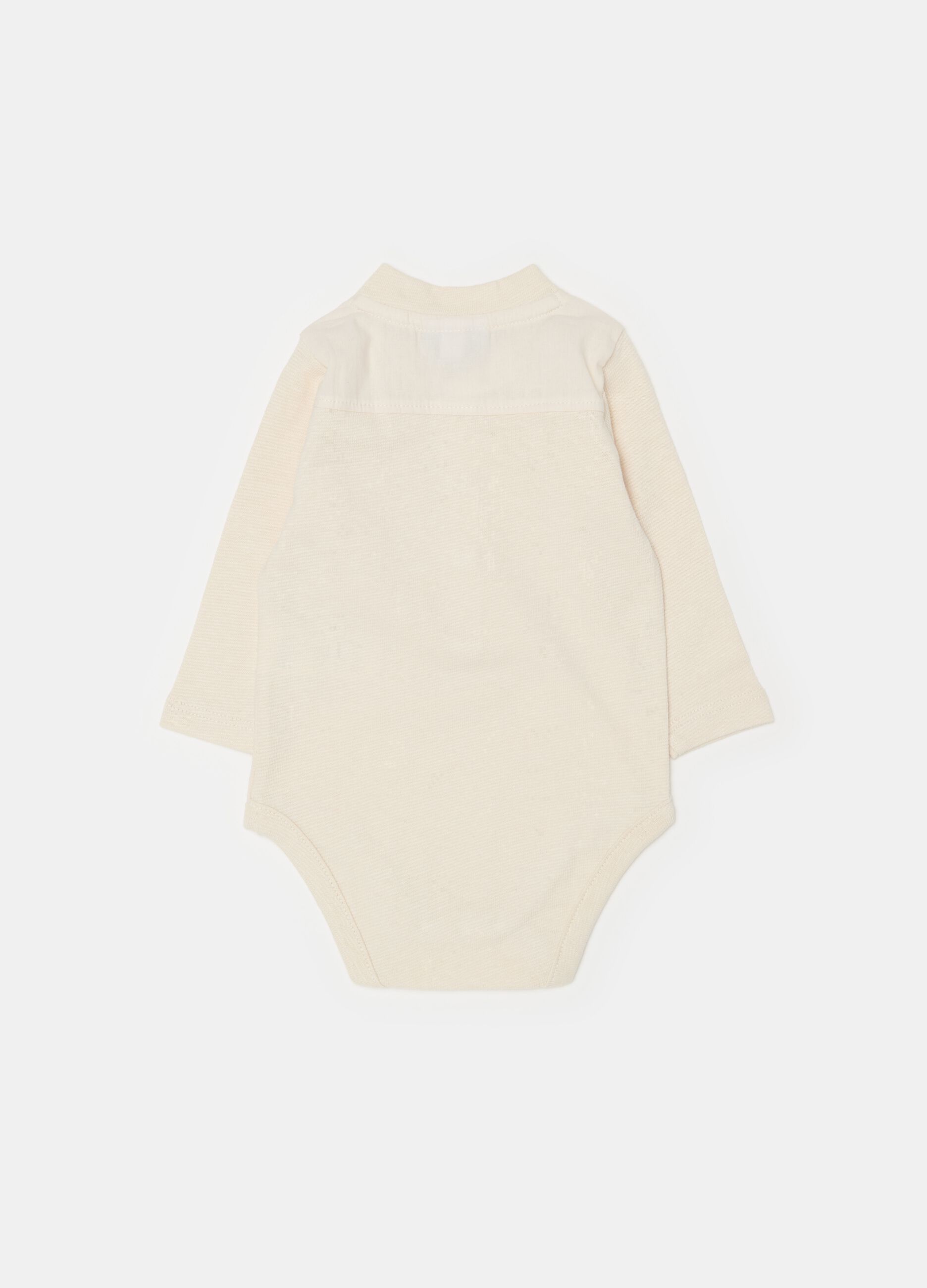 Long-sleeved bodysuit in organic cotton