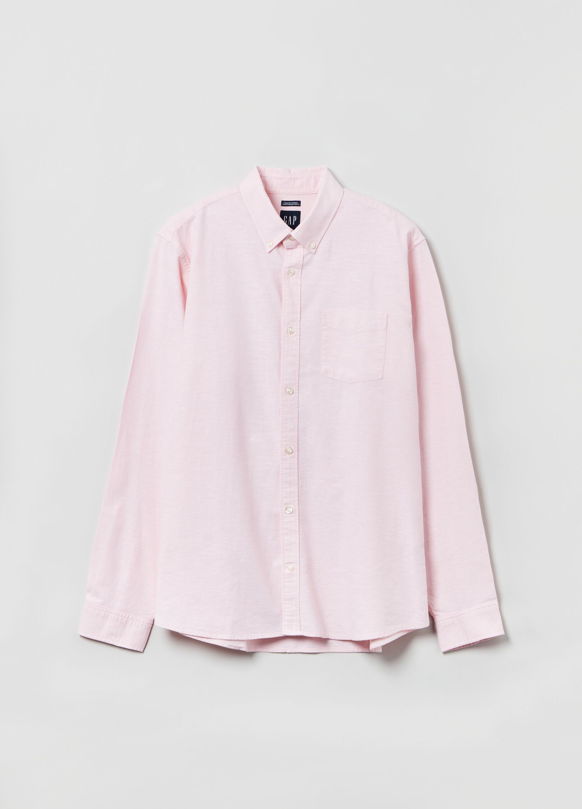 Regular-fit shirt in stretch oxford cotton