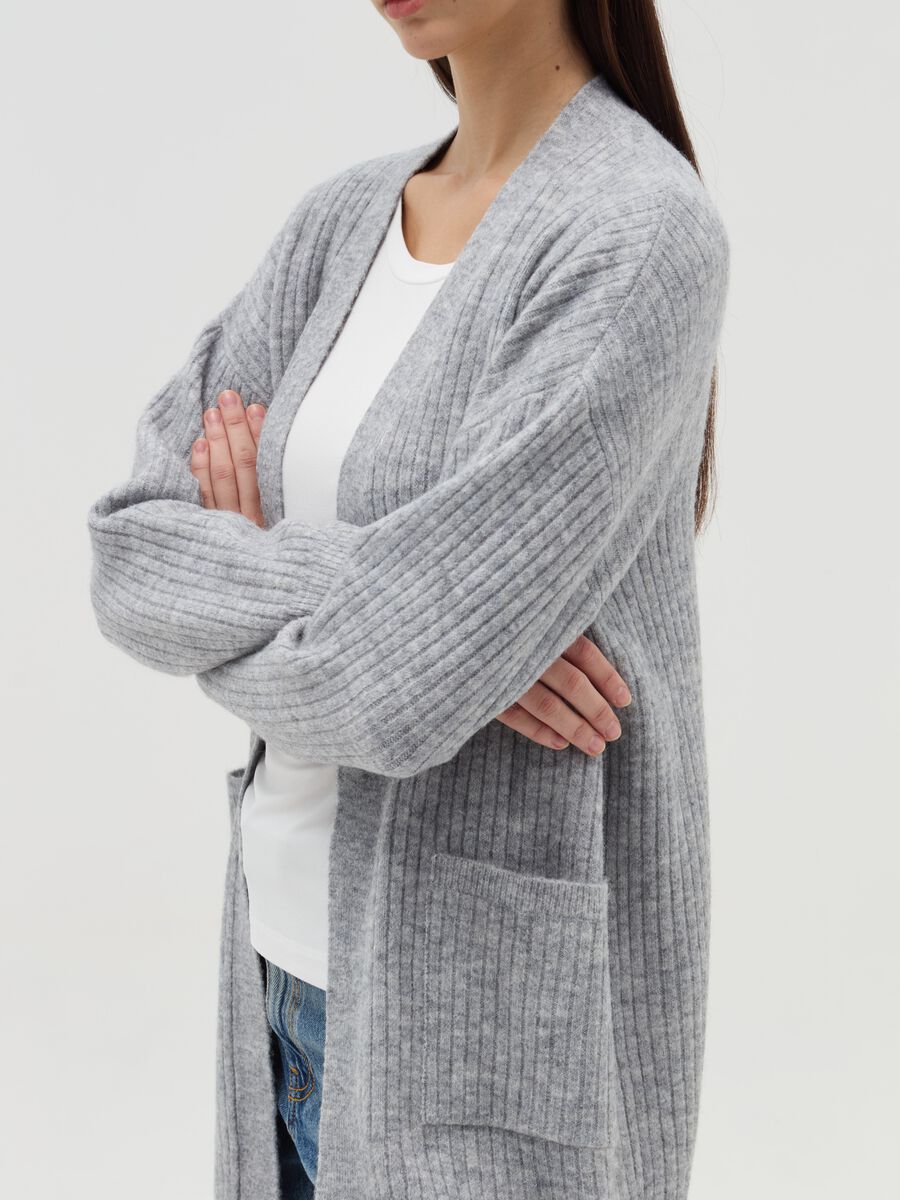 Long ribbed open cardigan_3