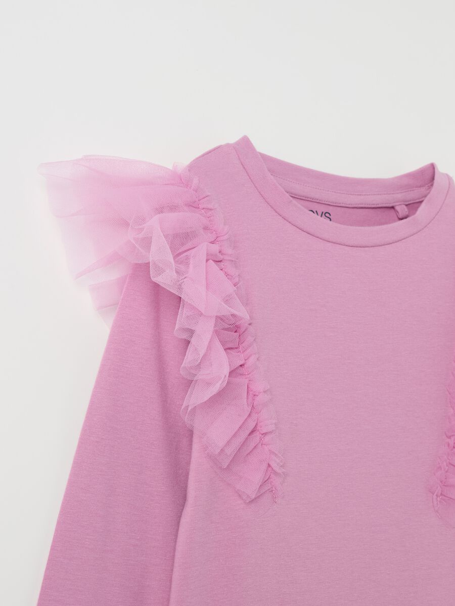 T-shirt a maniche lunghe con tulle_3