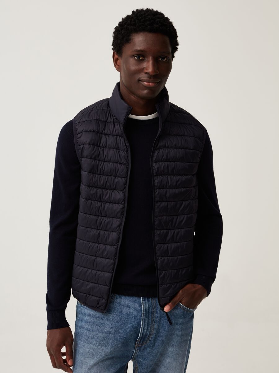 Ultralight gilet with high neck_0