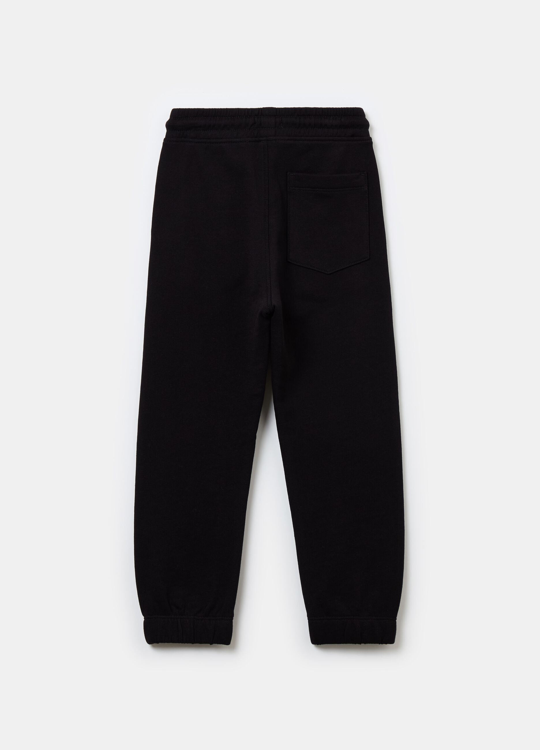 Fleece joggers with drawstring and print