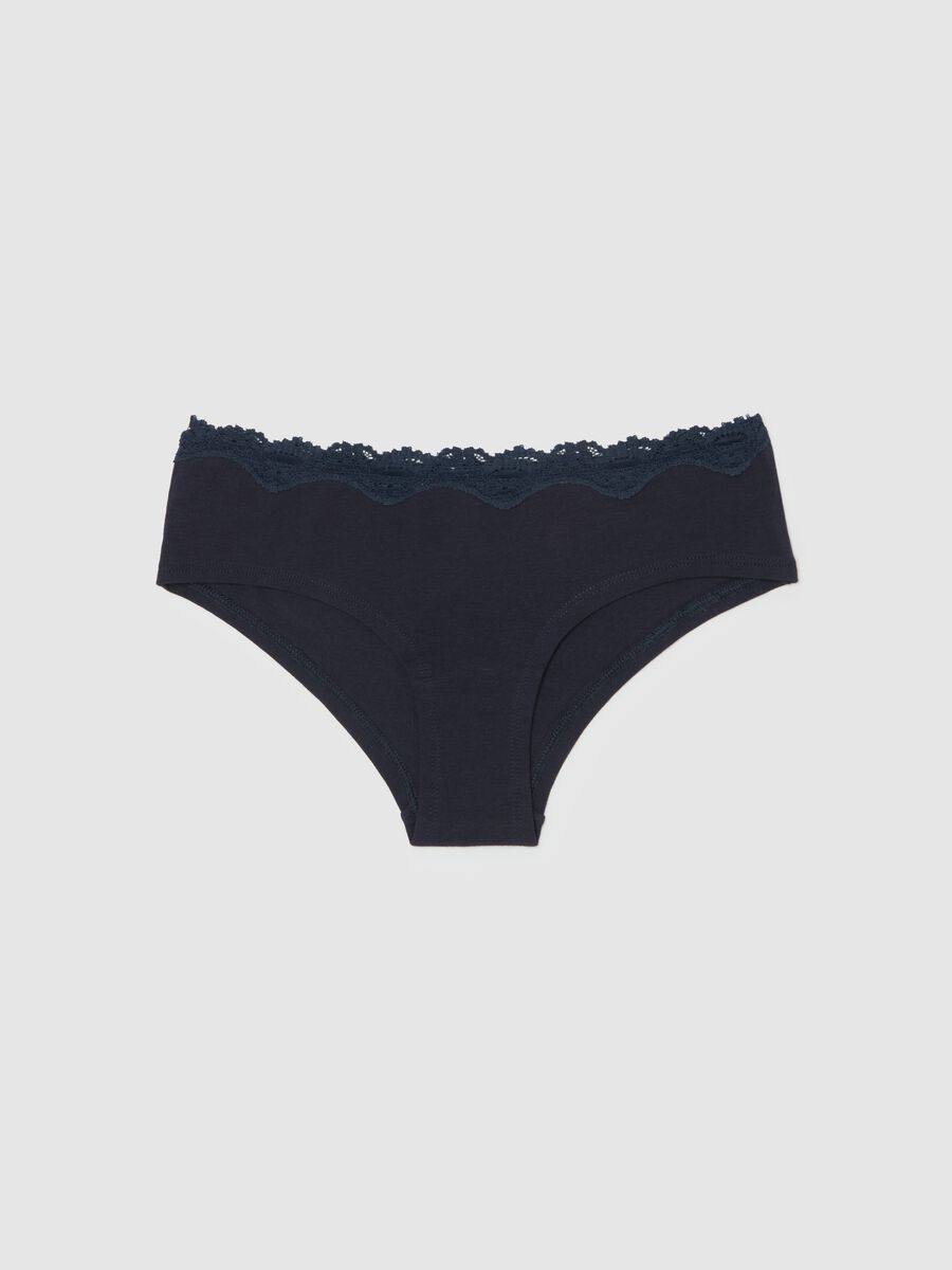 Knicker shorts in organic cotton with lace trim_4