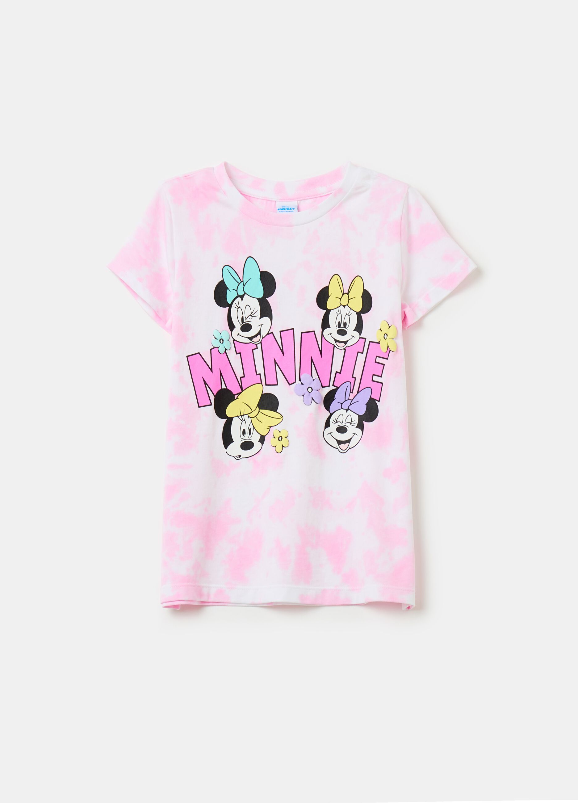 Tie-dye T-shirt with Minnie Mouse print