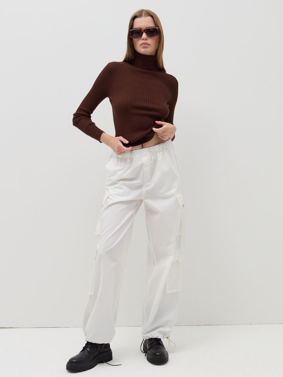 Turtleneck pullover with flat ribbing_0