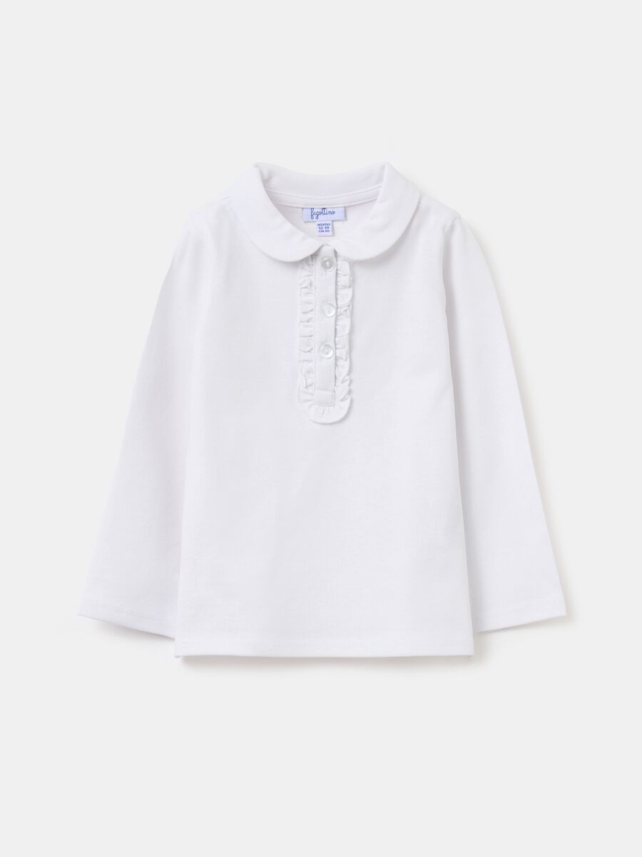 Piquet polo shirt with frills_1