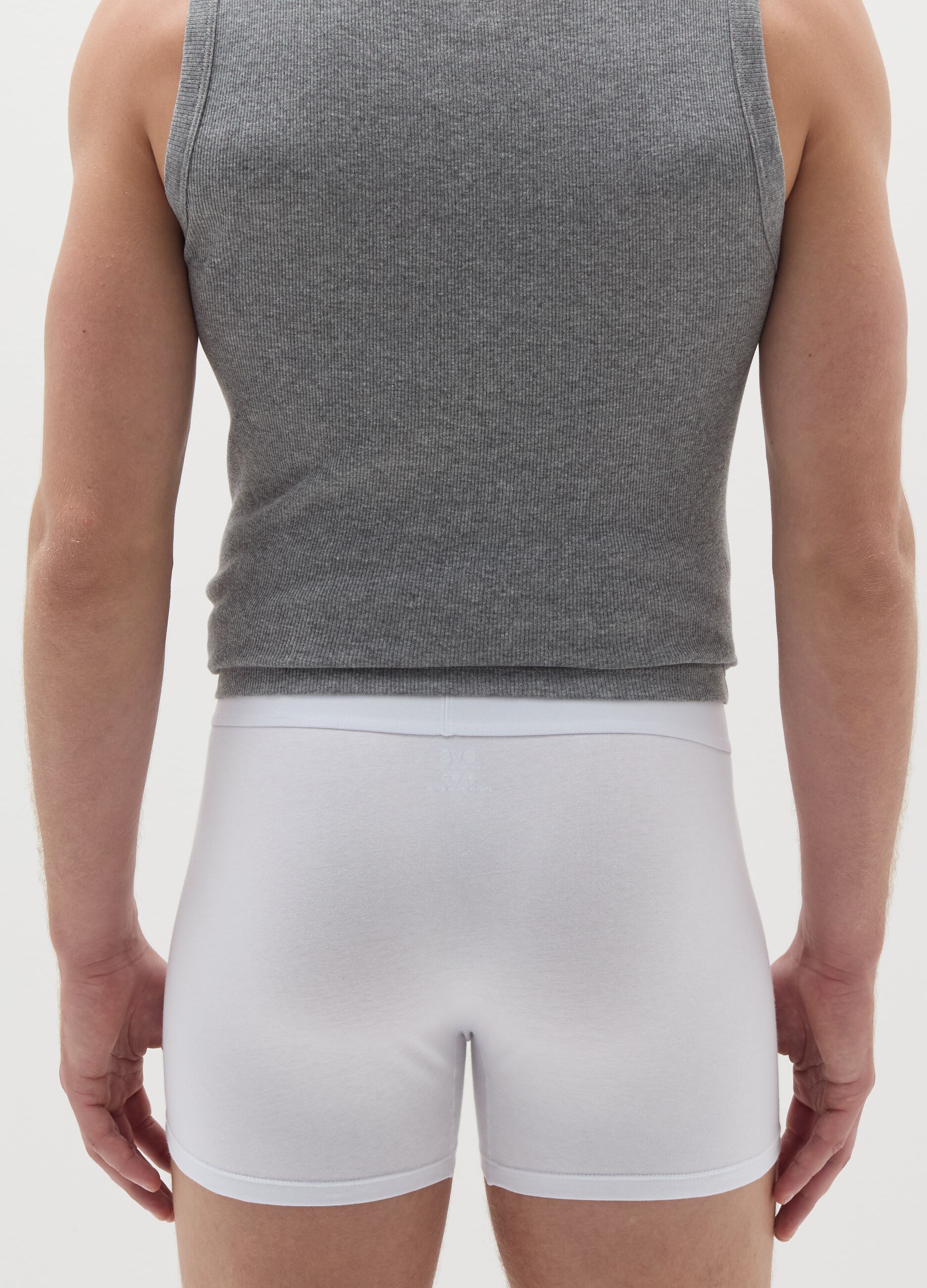 Organic cotton boxer shorts with external elastic