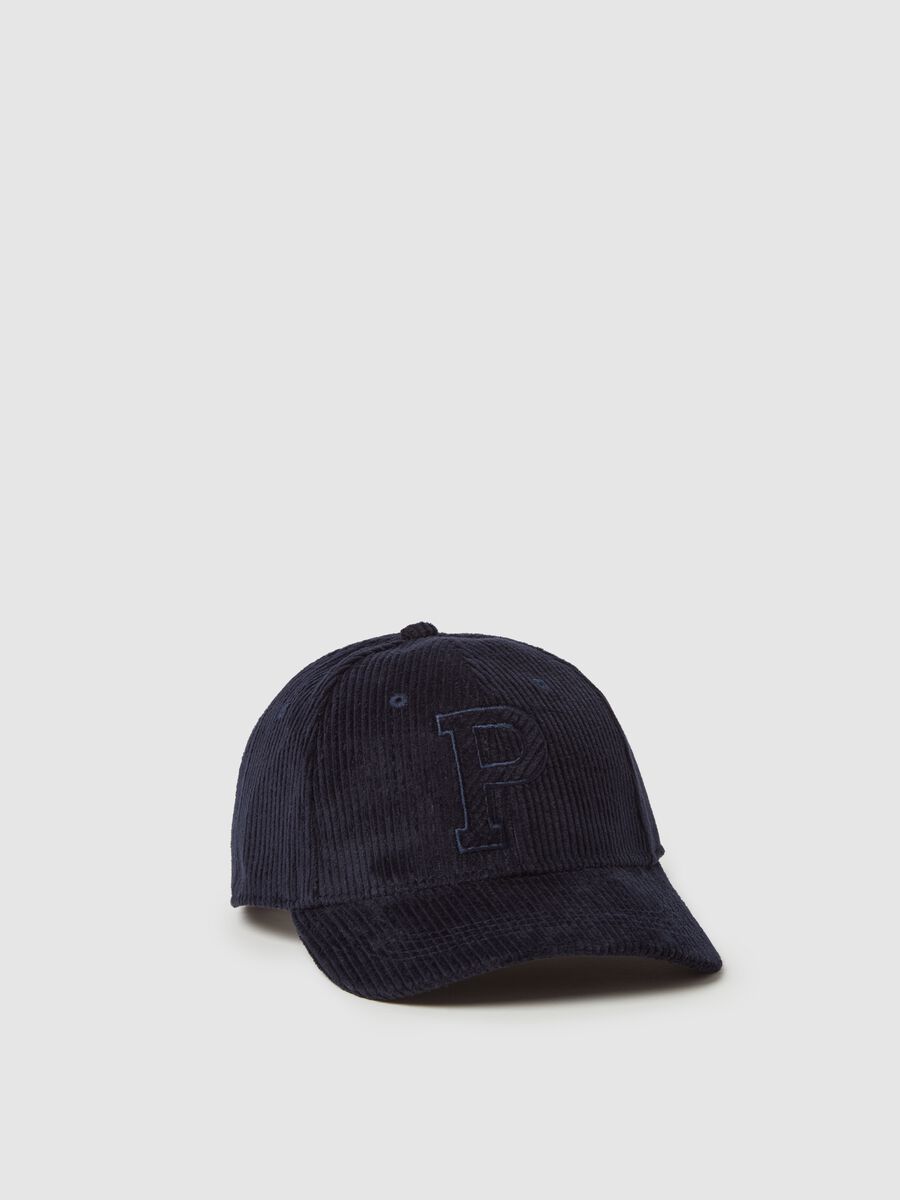 Corduroy baseball cap with embroidery_0