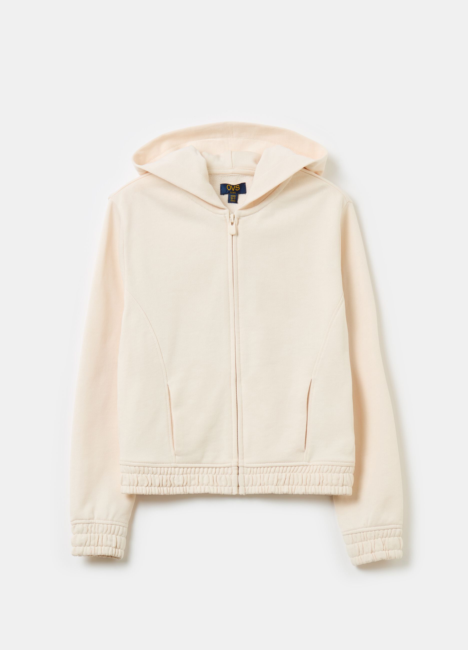 Essential organic cotton full-zip sweatshirt with hood