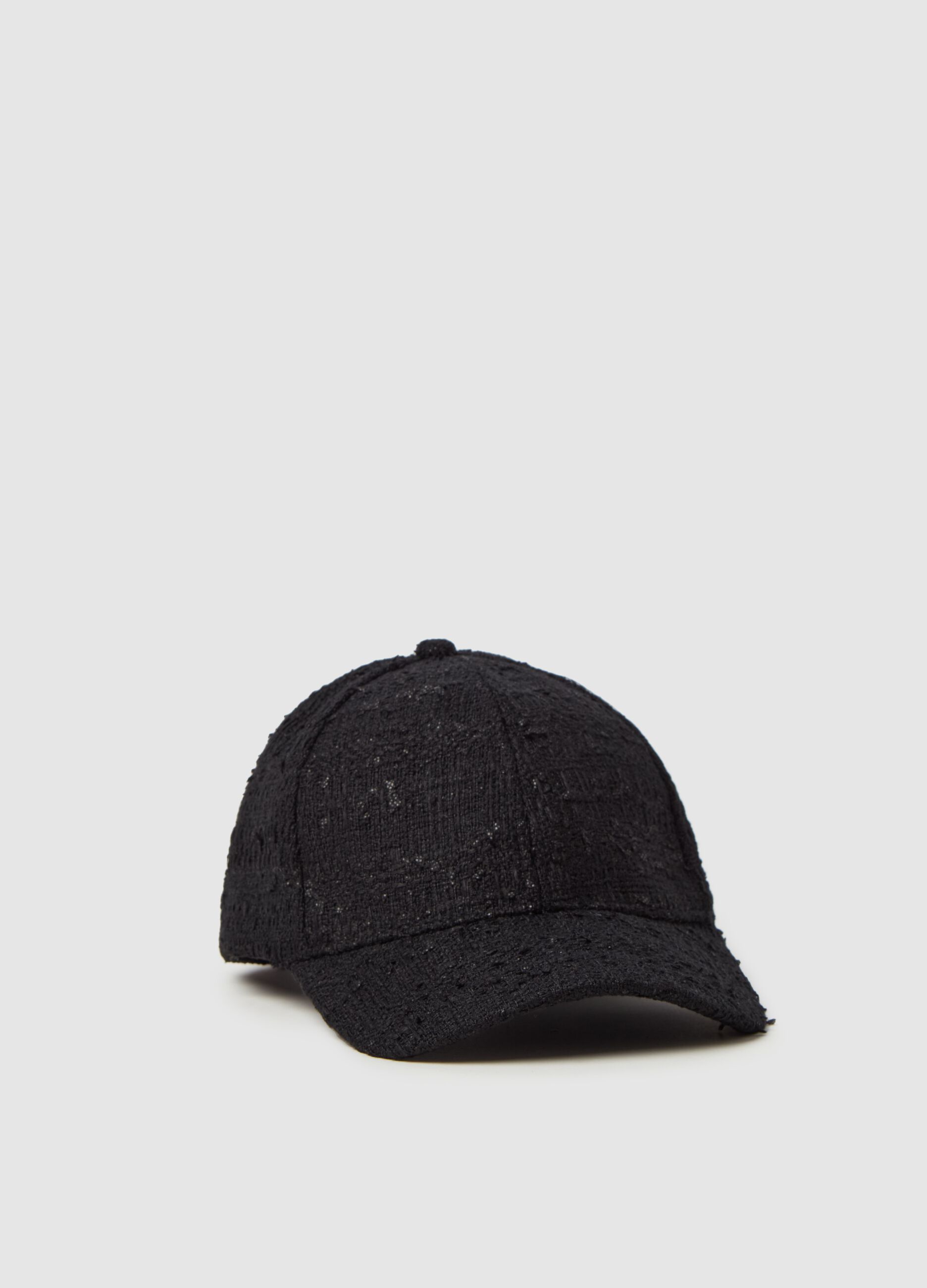 Baseball cap in tweed