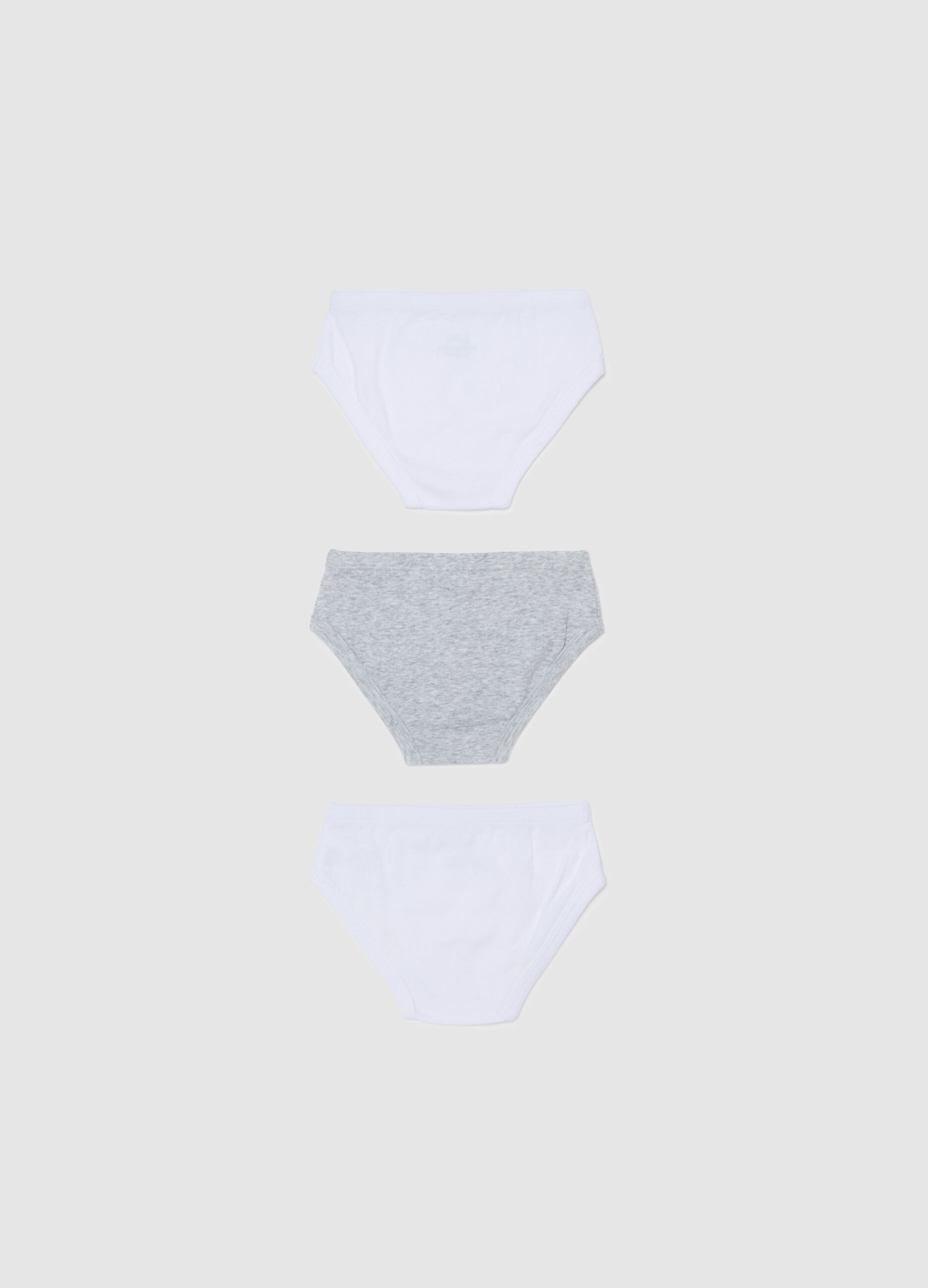 Three-pack organic cotton and viscose briefs