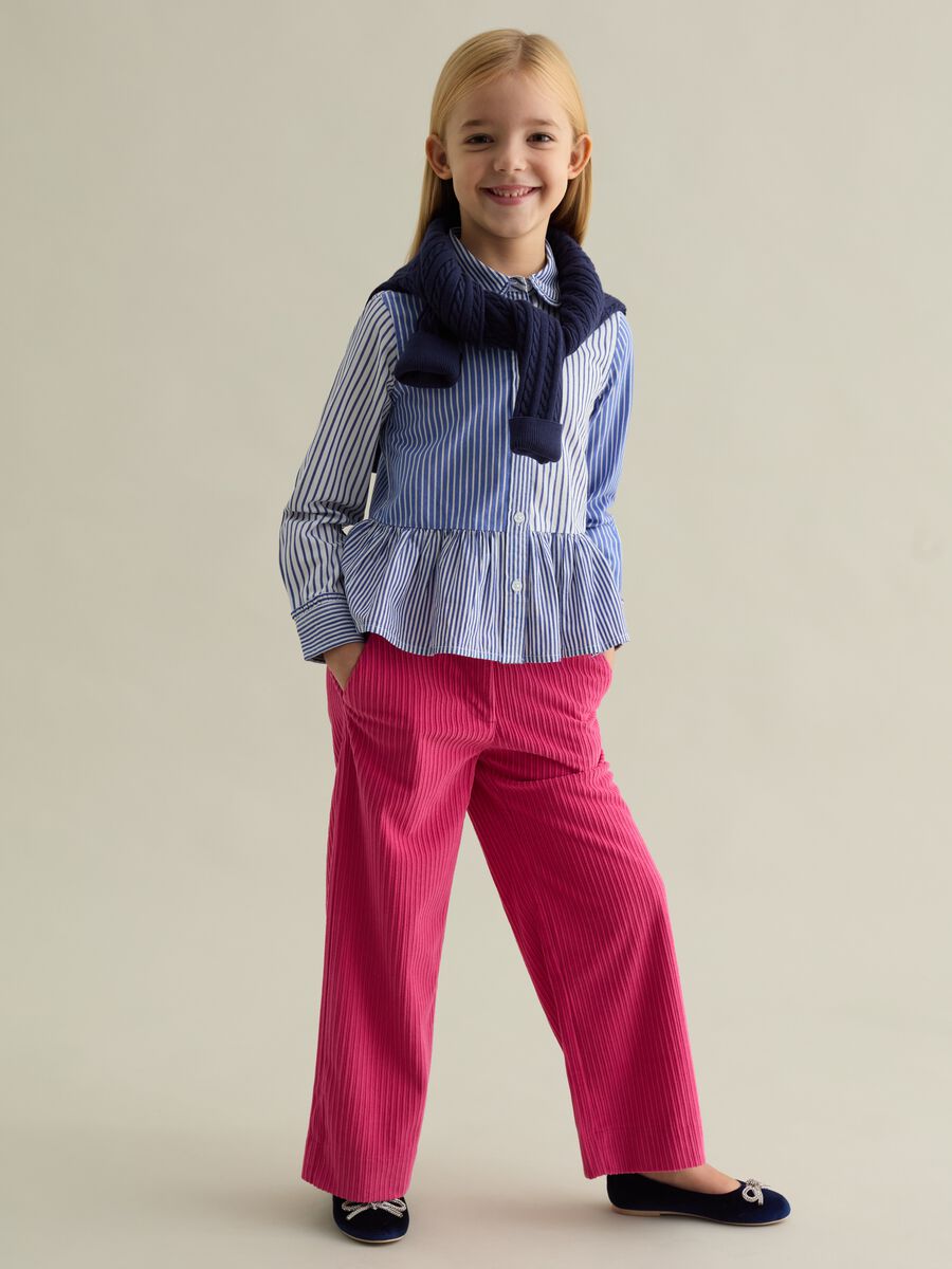 Wide-leg trousers in corduroy_0