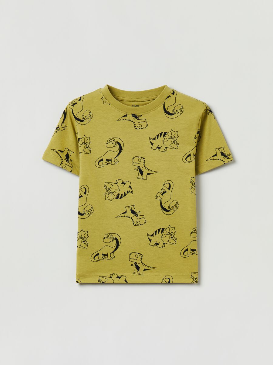 T-shirt with all-over dinosaurs print_0