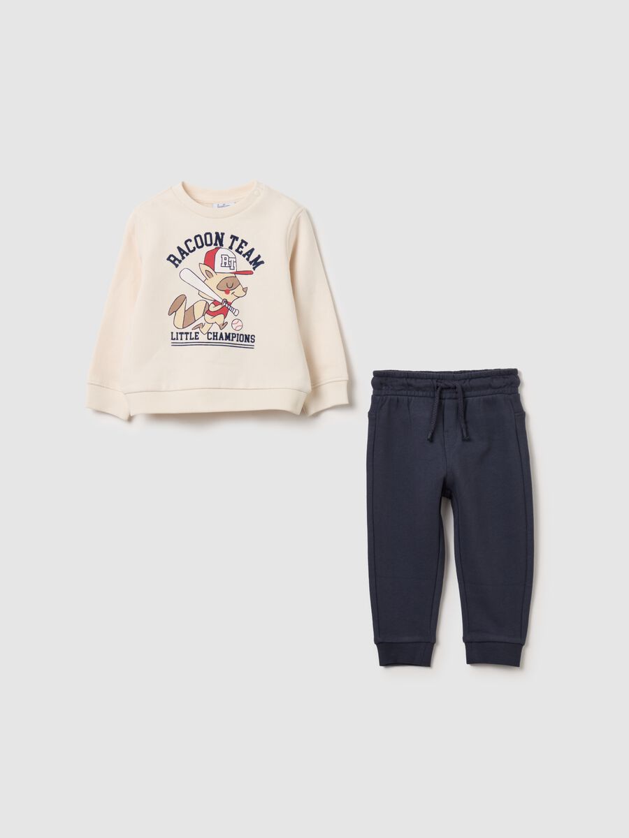 Fleece jogging set with "Raccoon Team” print_0