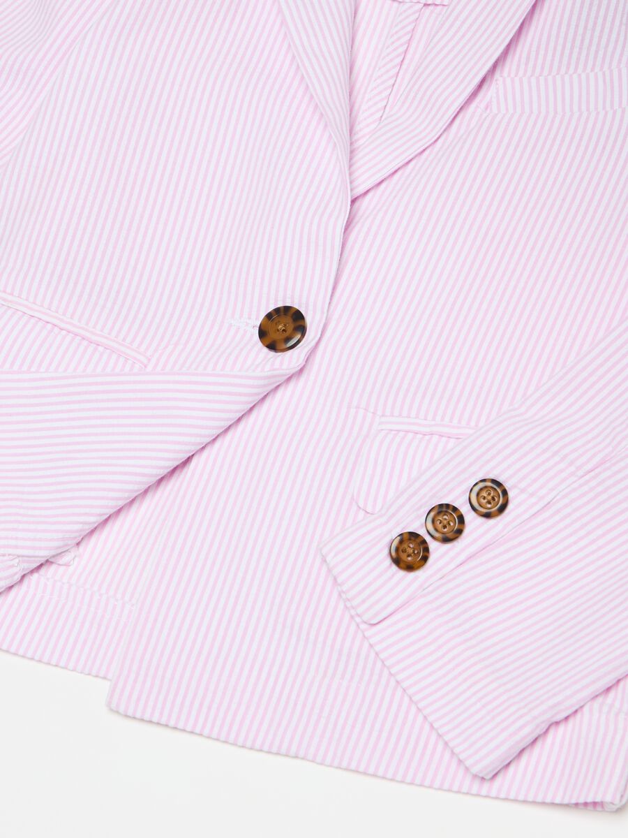 Seersucker blazer with striped pattern_5