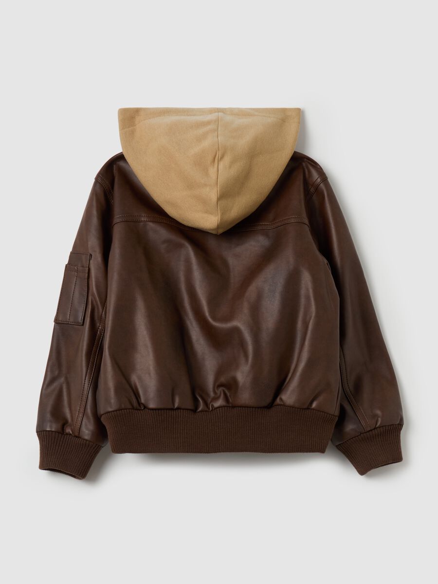 Bomber jacket with fleece hood_1