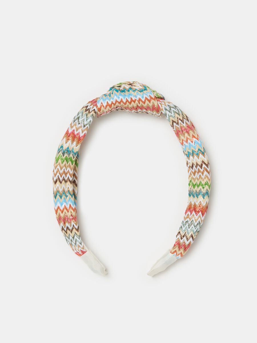 Raffia Alice band with knot_0