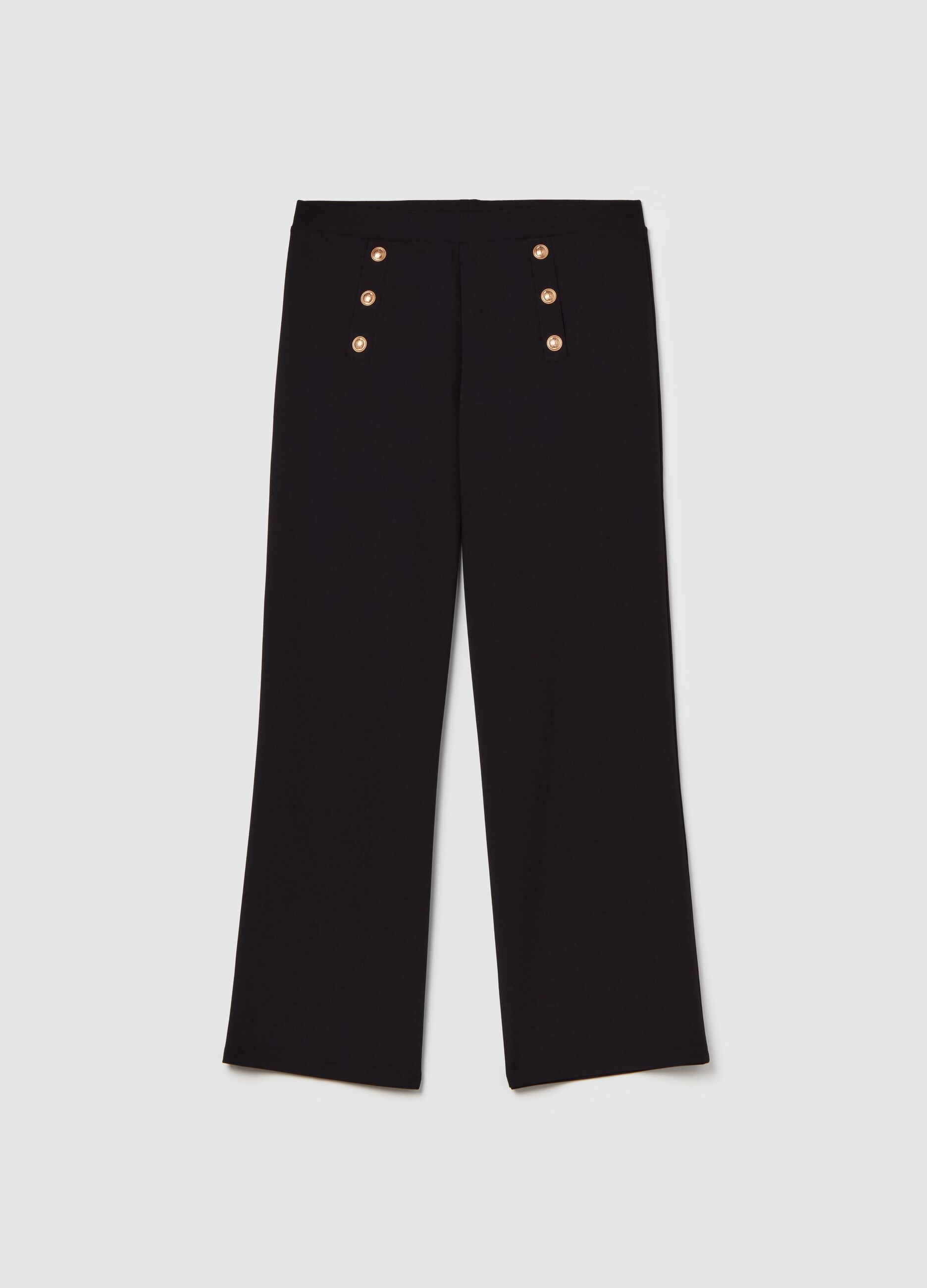 Wide trousers with buttons