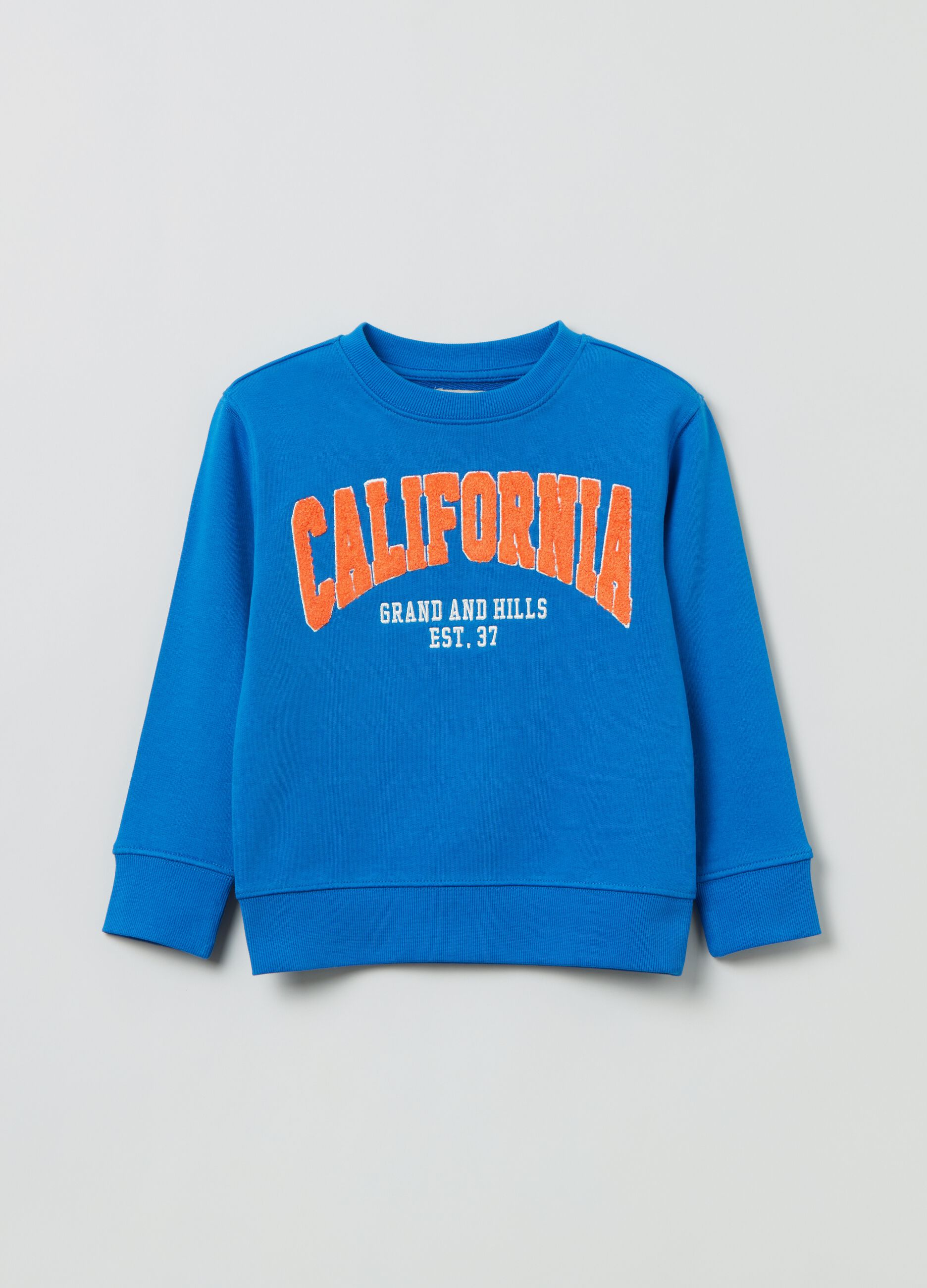 Cotton sweatshirt with Grand&Hills bouclé patch